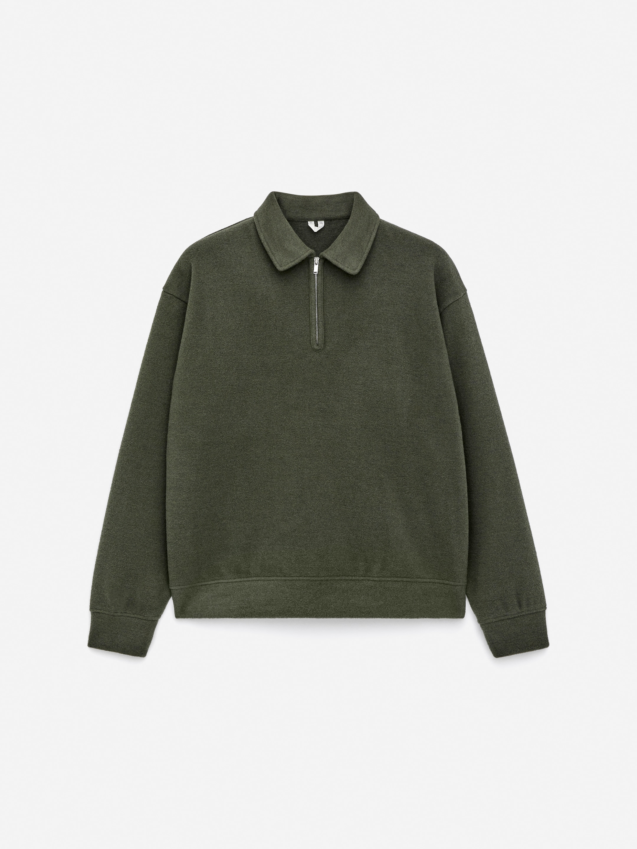 Pull demi-zippé en double maille-#42432f-17009