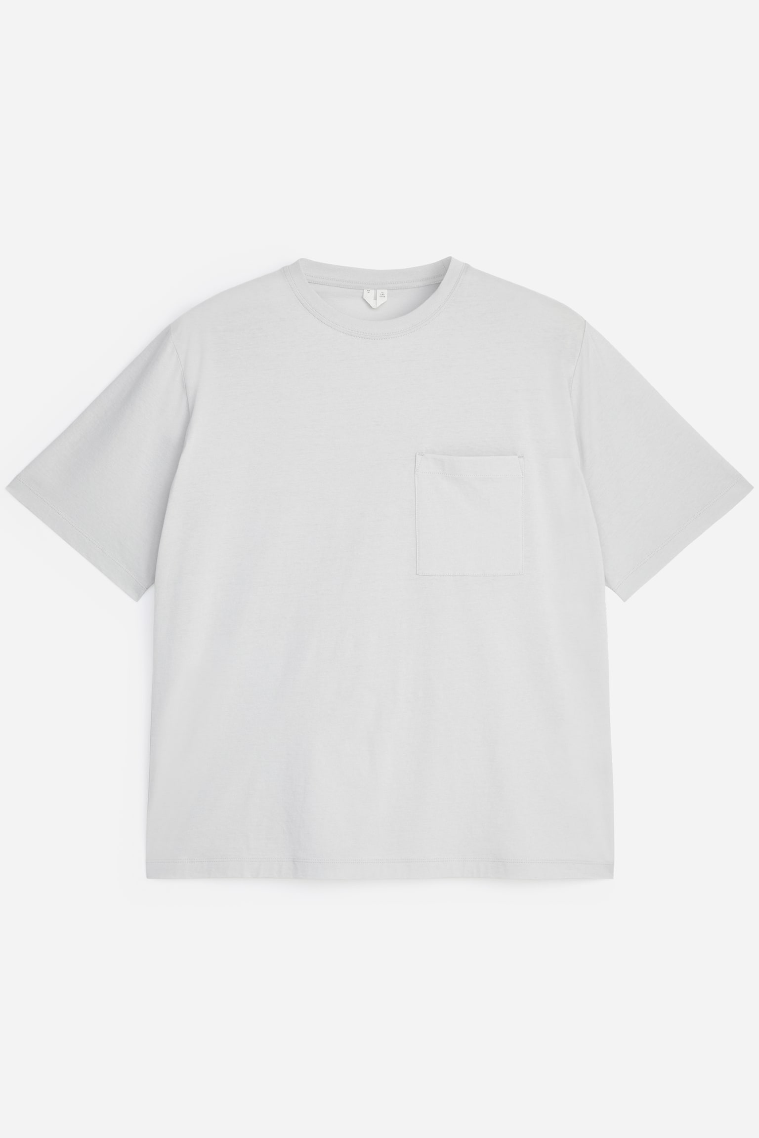 Luźny bawełniany T-shirt-Szary - 2