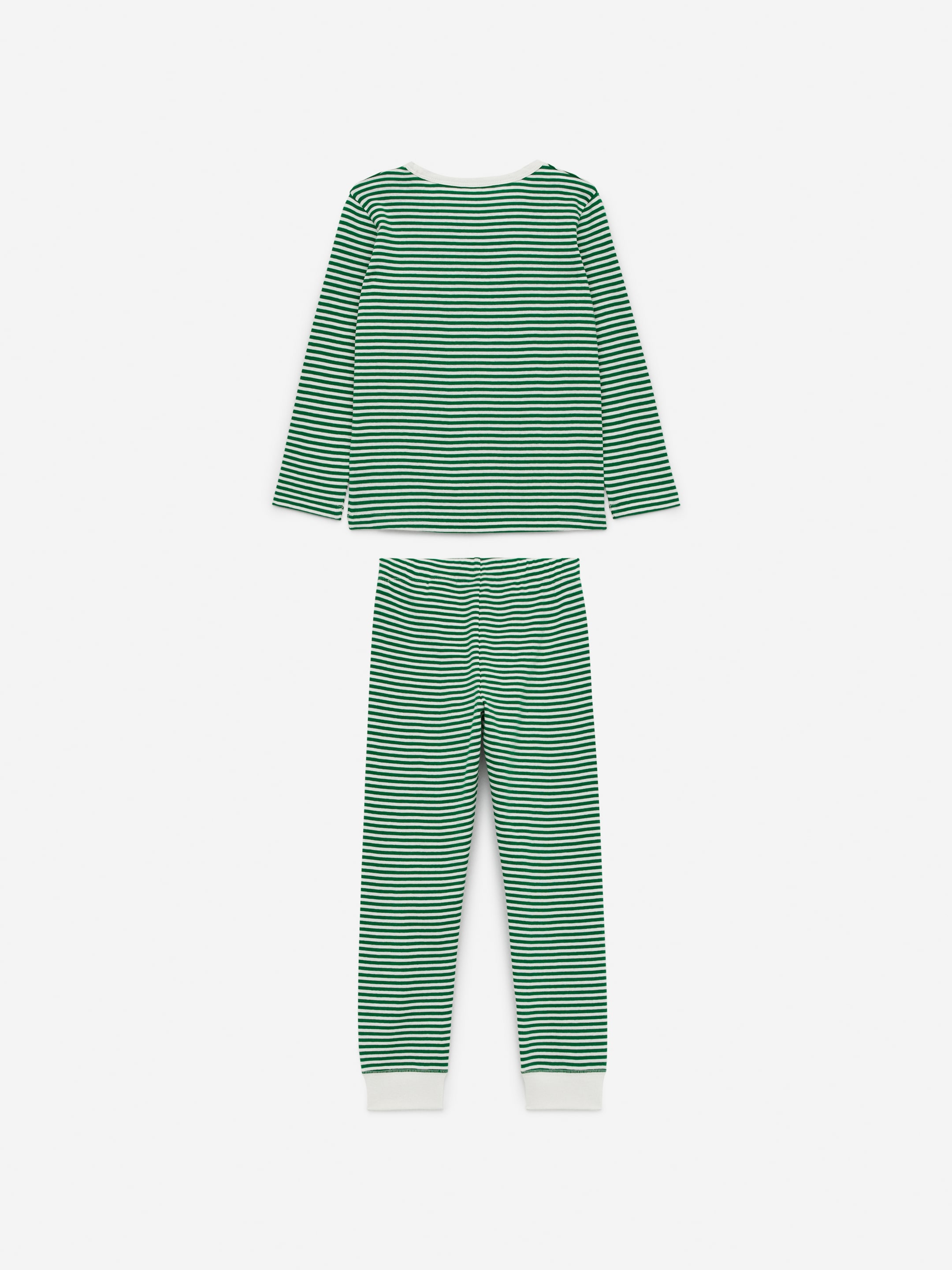 Jersey Pyjama Set - Green/Off White - Regular fit - Children - StillMedia/DescriptiveStillLife - 2