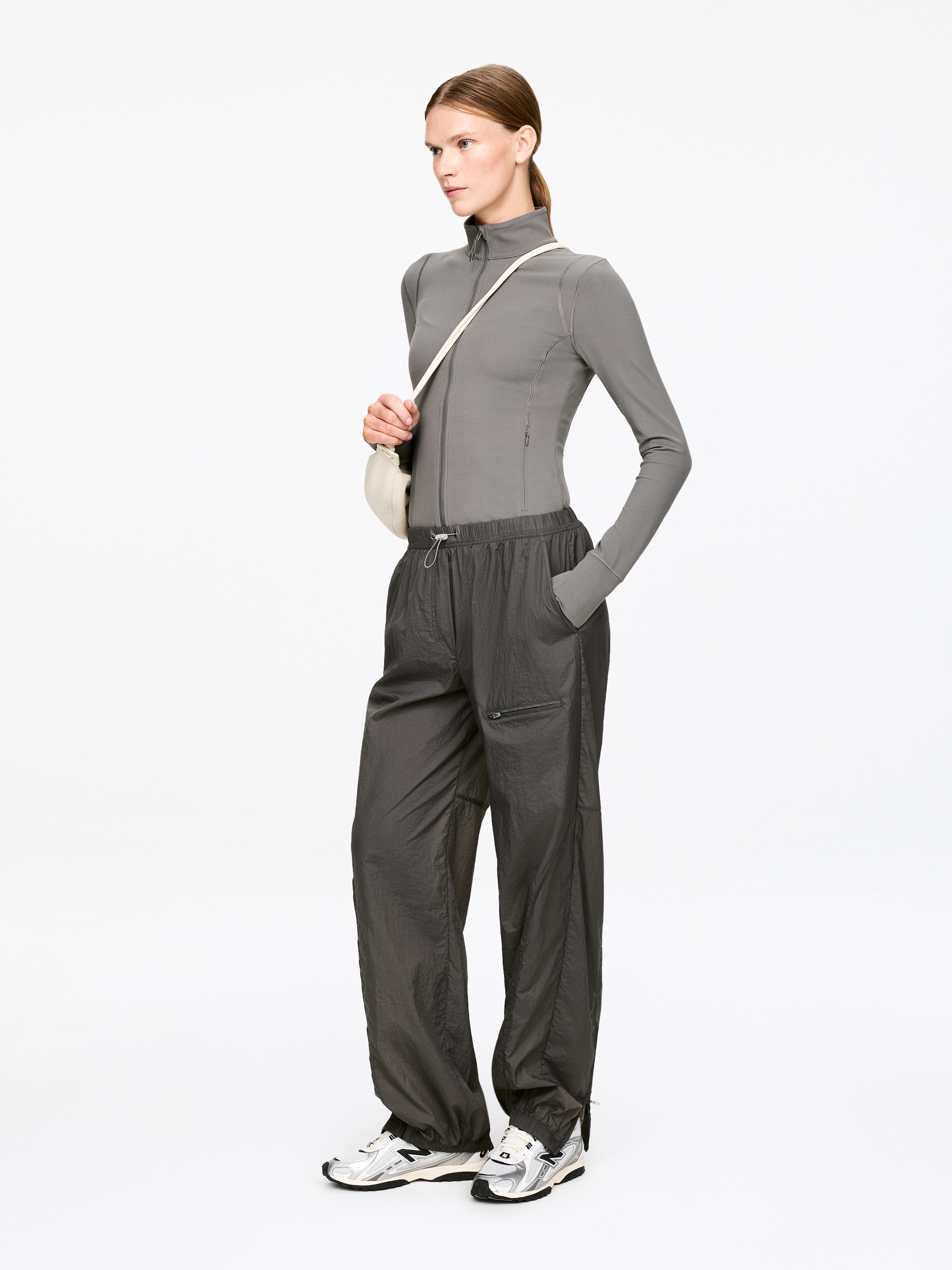 Sheer Ripstop Trousers - Dark Grey - Oversized - Women - StillMedia/Lookbook - 4