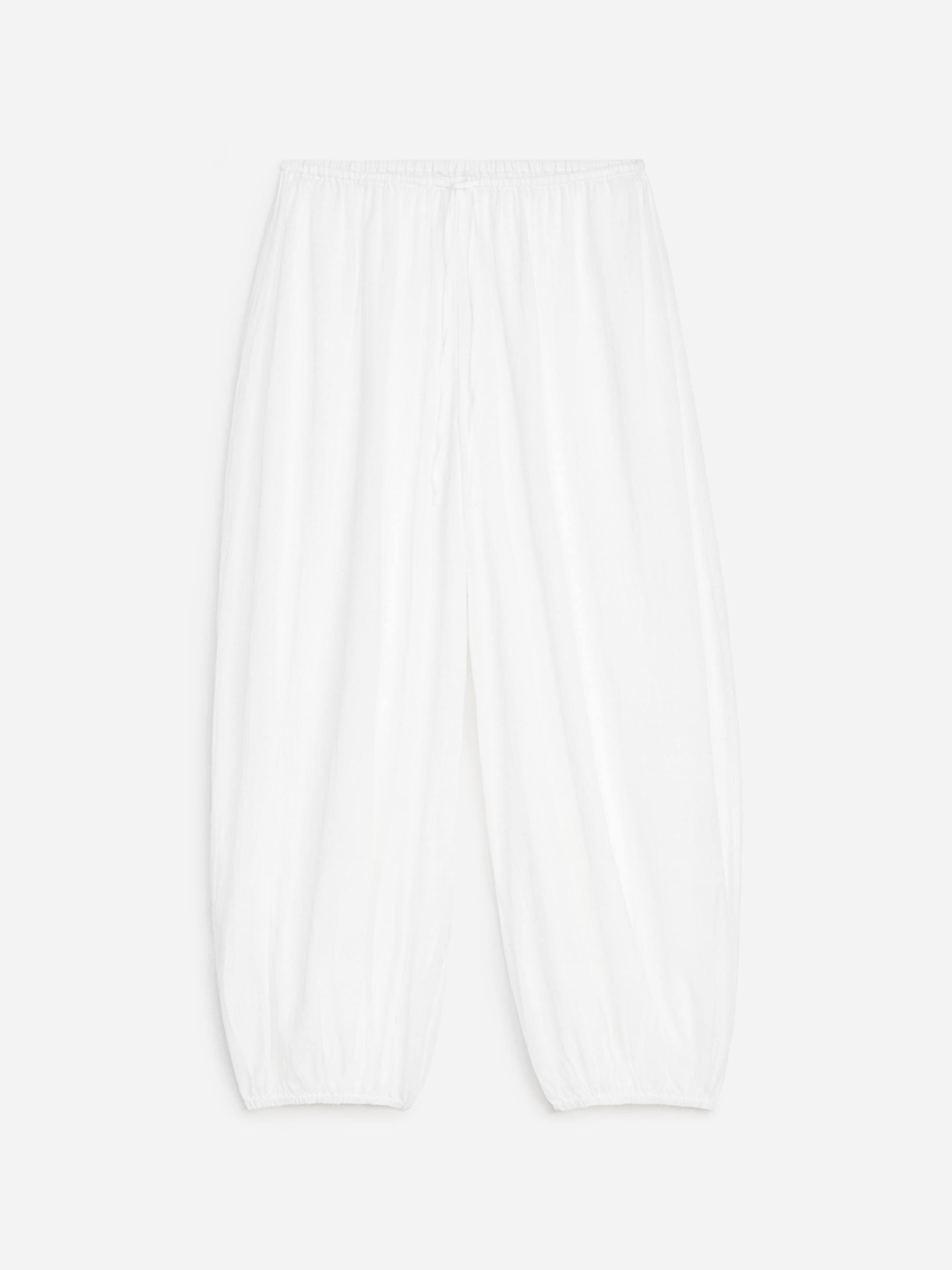 Cotton Balloon Trousers-#FFFFFF-19216