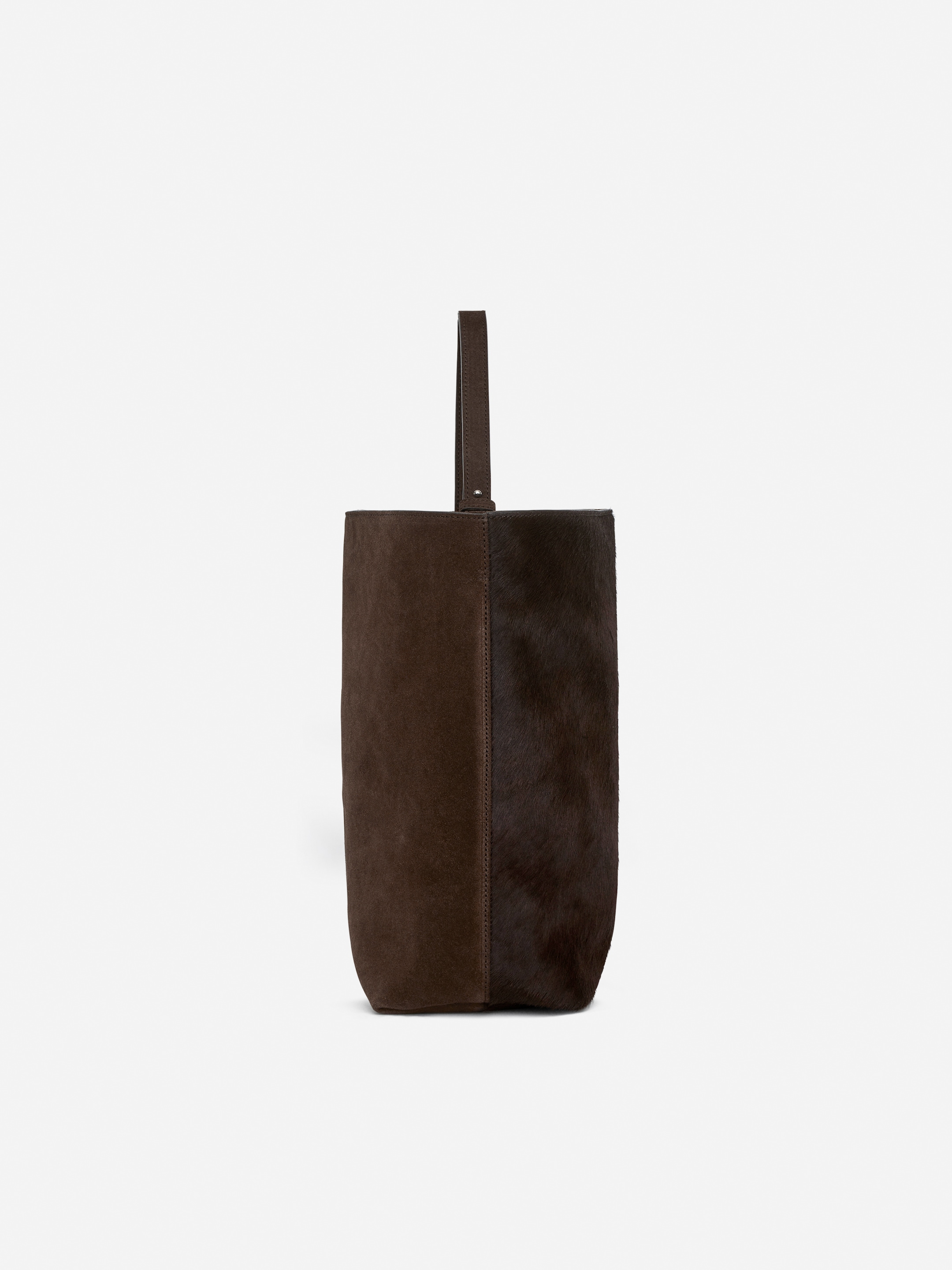 Leather-Split Suede Tote Bag - Brown - Women - StillMedia/DescriptiveStillLife - 3
