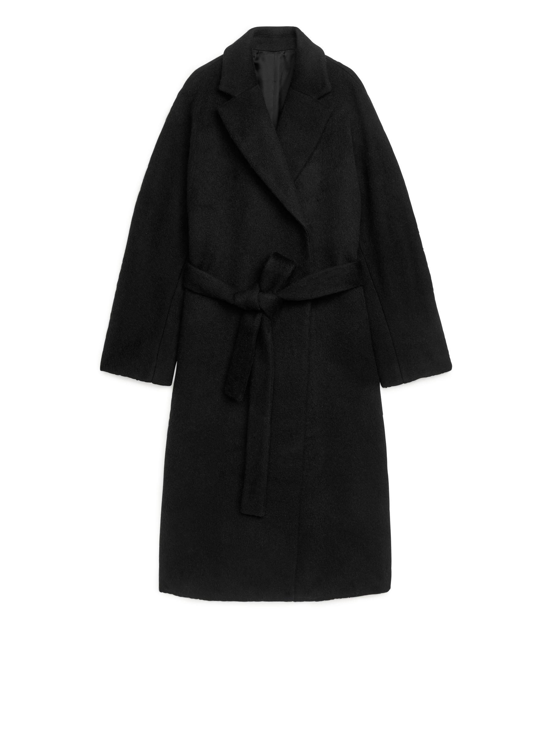 Belted Wool Coat - Black - Women - StillMedia/DescriptiveStillLife - 1