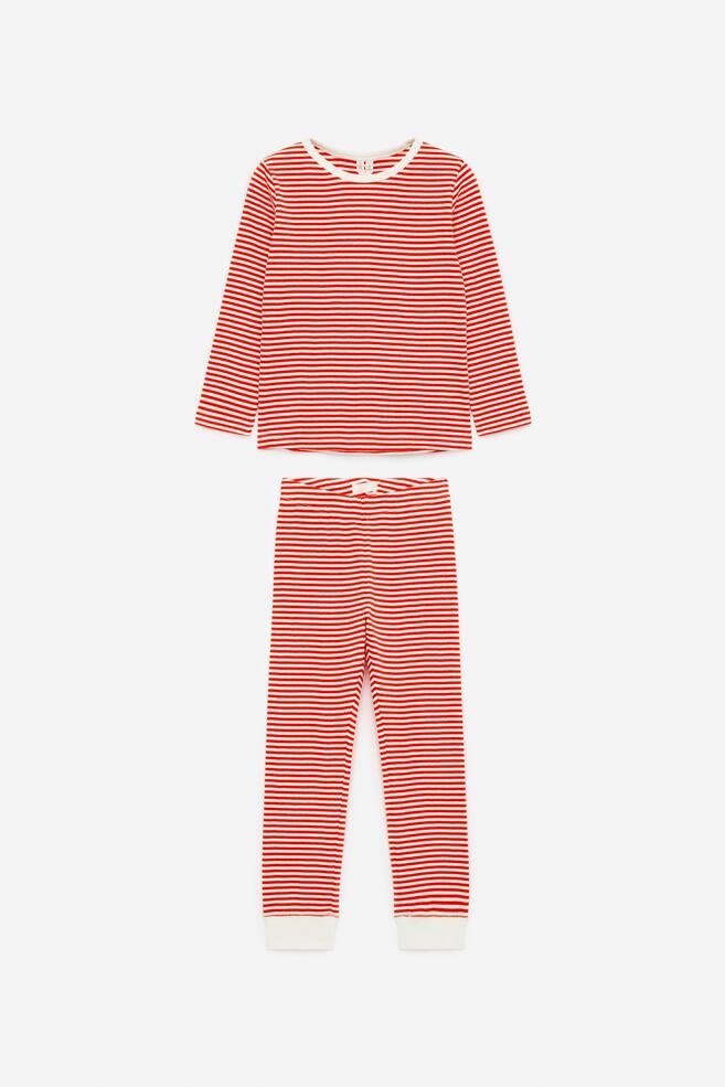 Jersey-Pyjama - Rot/Cremeweiß/Blau/Weiß/Dunkelblau/Dinosaurier/Rosa/Rot/Blau/Schwarz/Flieder/Herzen/Weiß/Rosa/Herzen/Rosa/Orange/Blau/Orange - 1