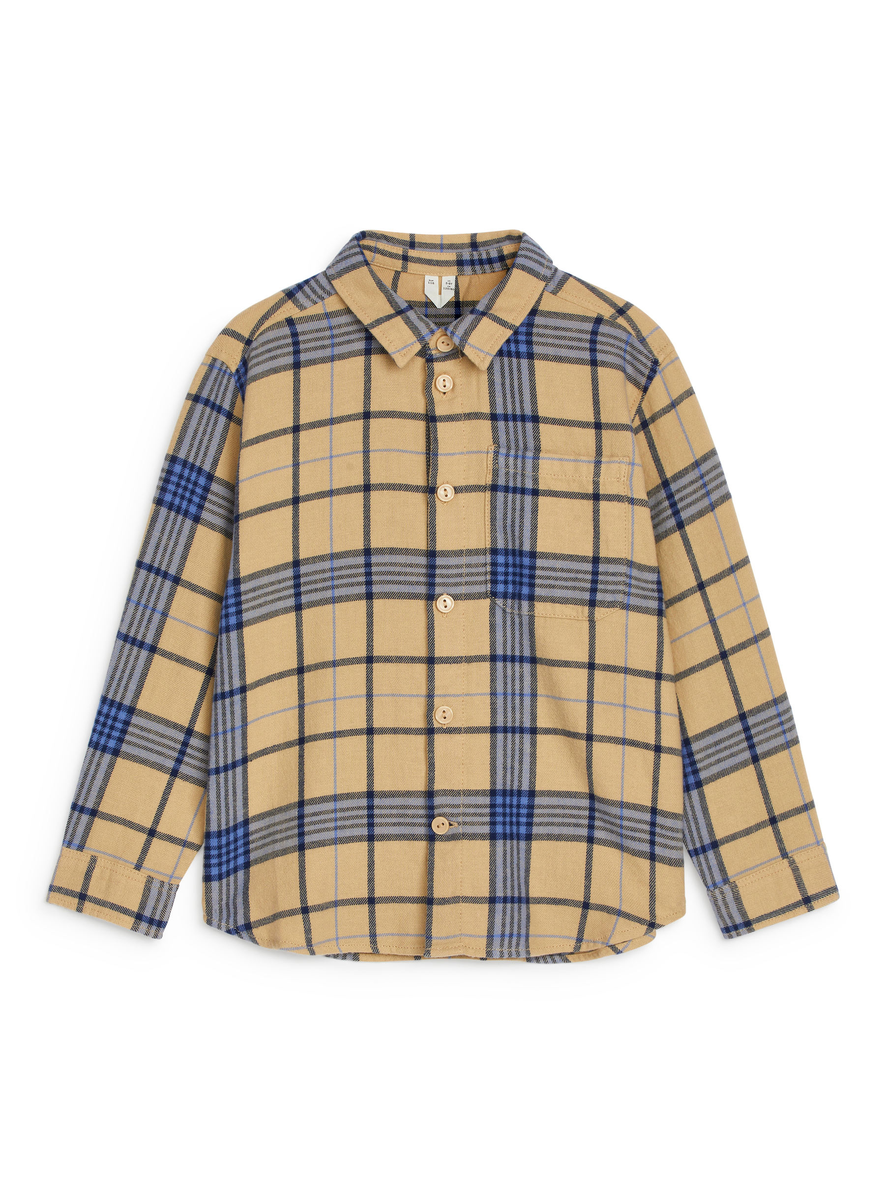 Checked Flannel Shirt - Beige/Blue - Regular fit - Children - StillMedia/DescriptiveStillLife - 3