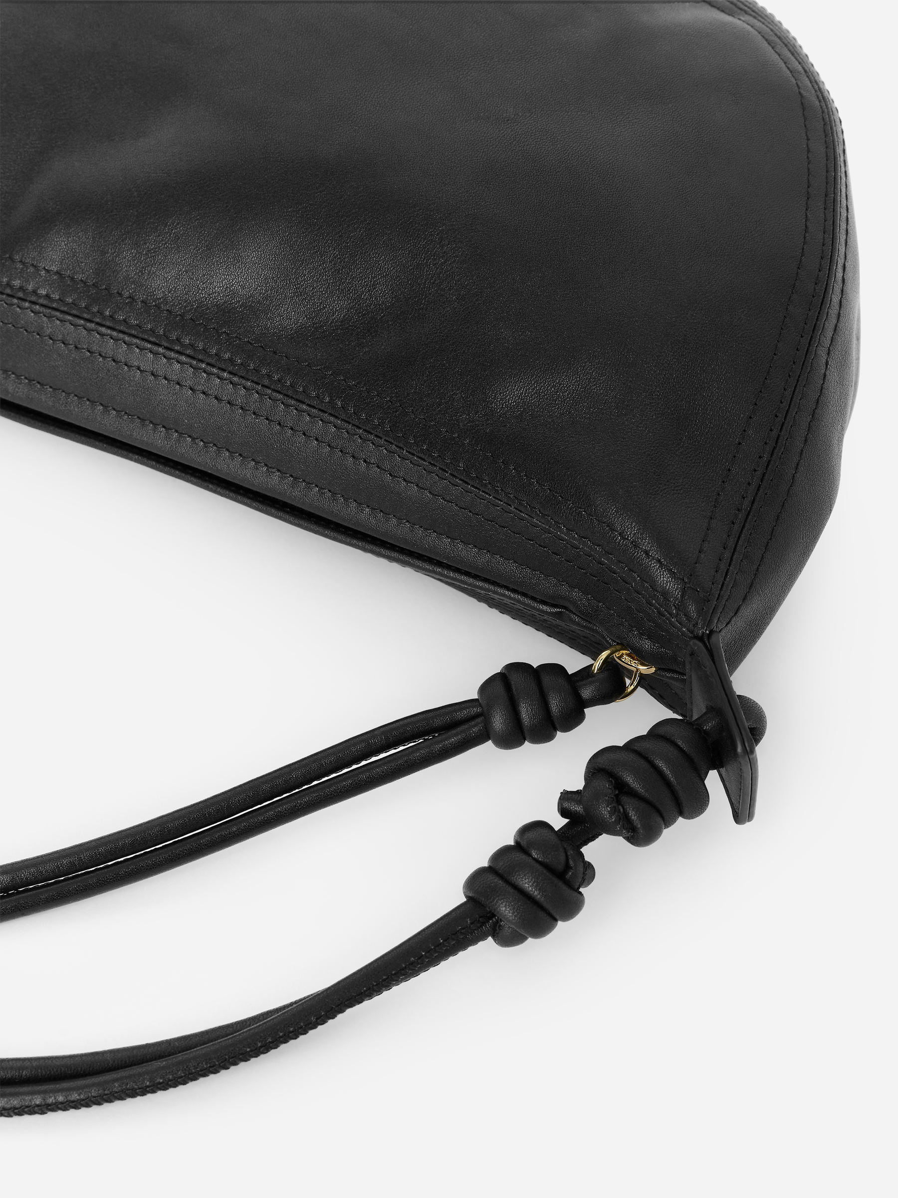 Halbmondförmige Ledertasche - Schwarz - Damen - StillMedia/DescriptiveDetail - 3