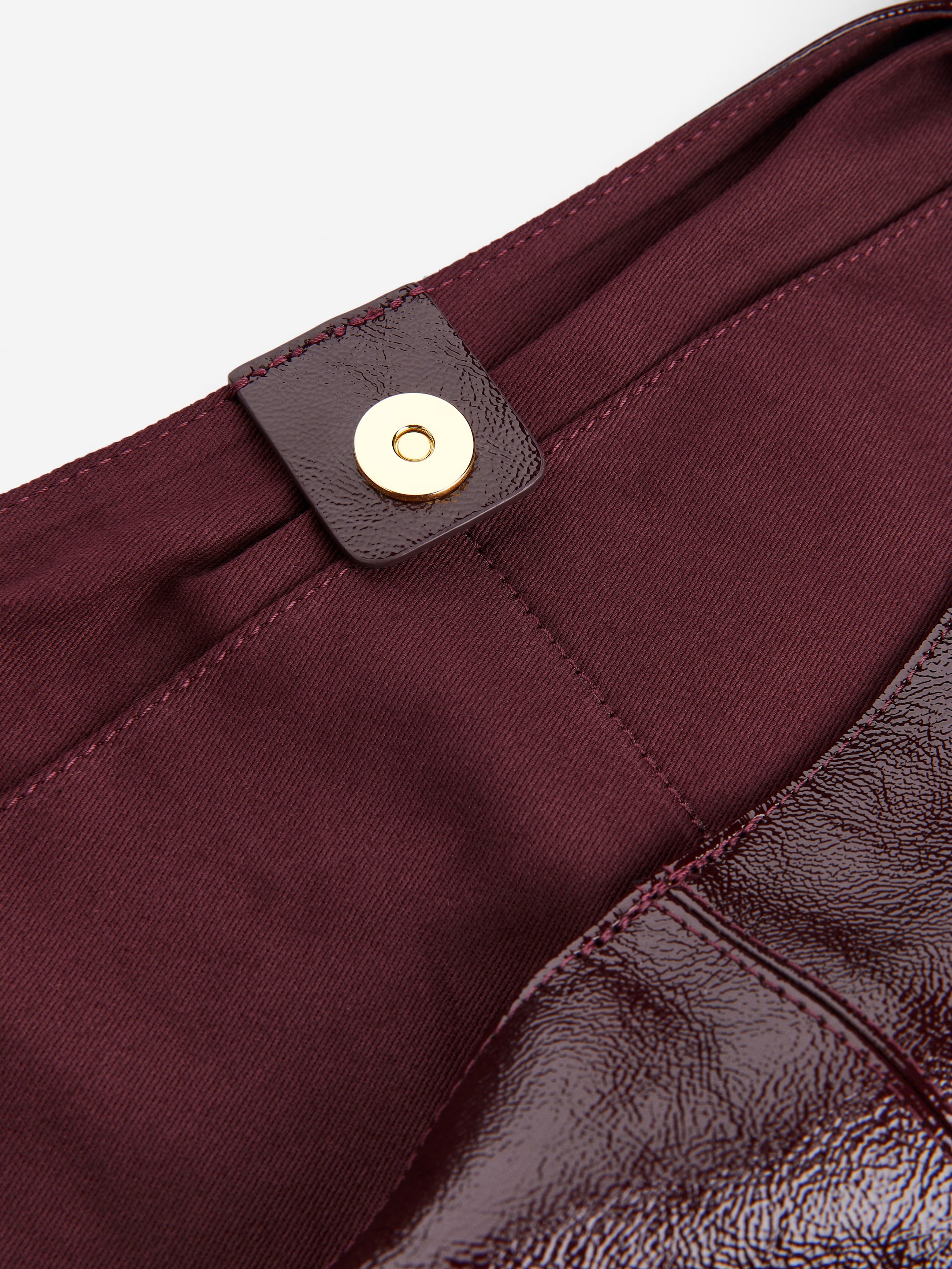Grösseres Bild ansehen: Tasche aus glänzendem Leder - Weinrot - DAMEN | H&M CH 4