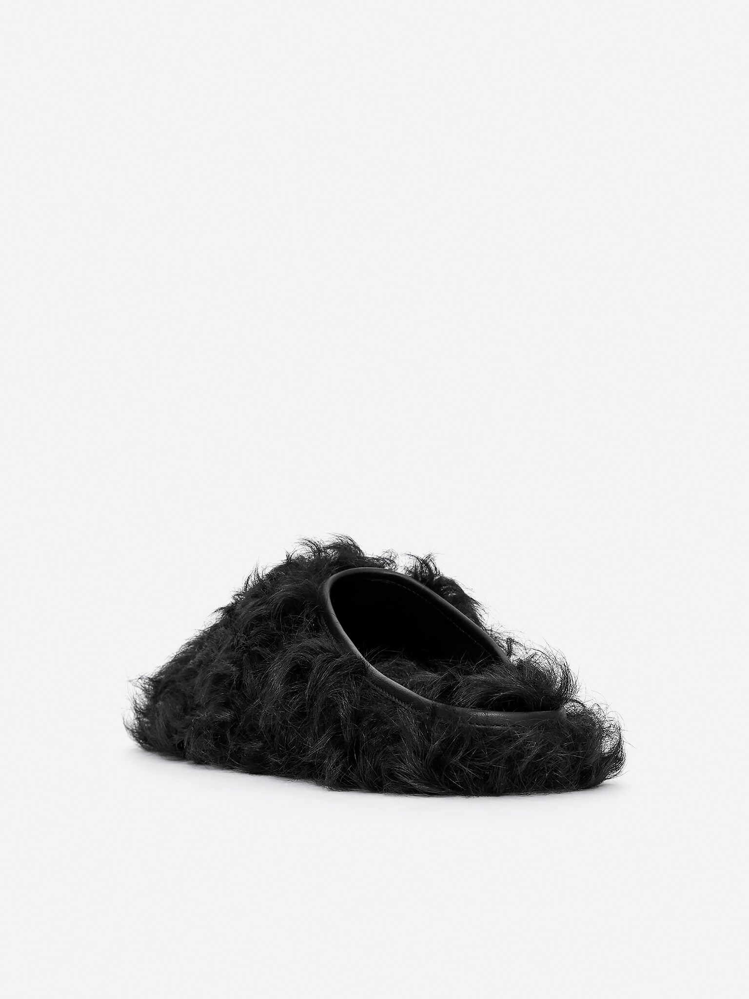 Mules en peau lainée - Noir - 6