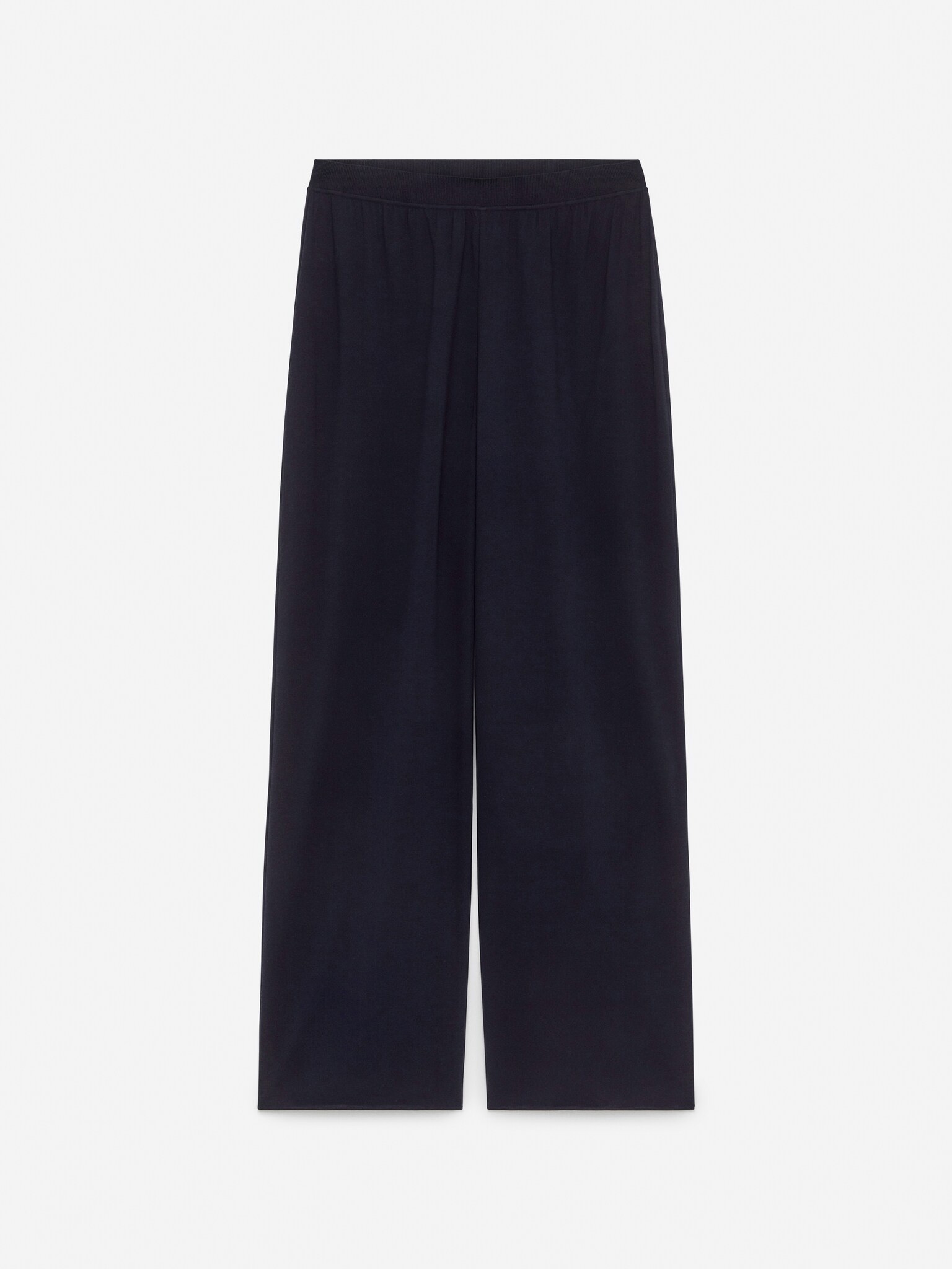 Silk-Crepe Trousers - Dark Blue
