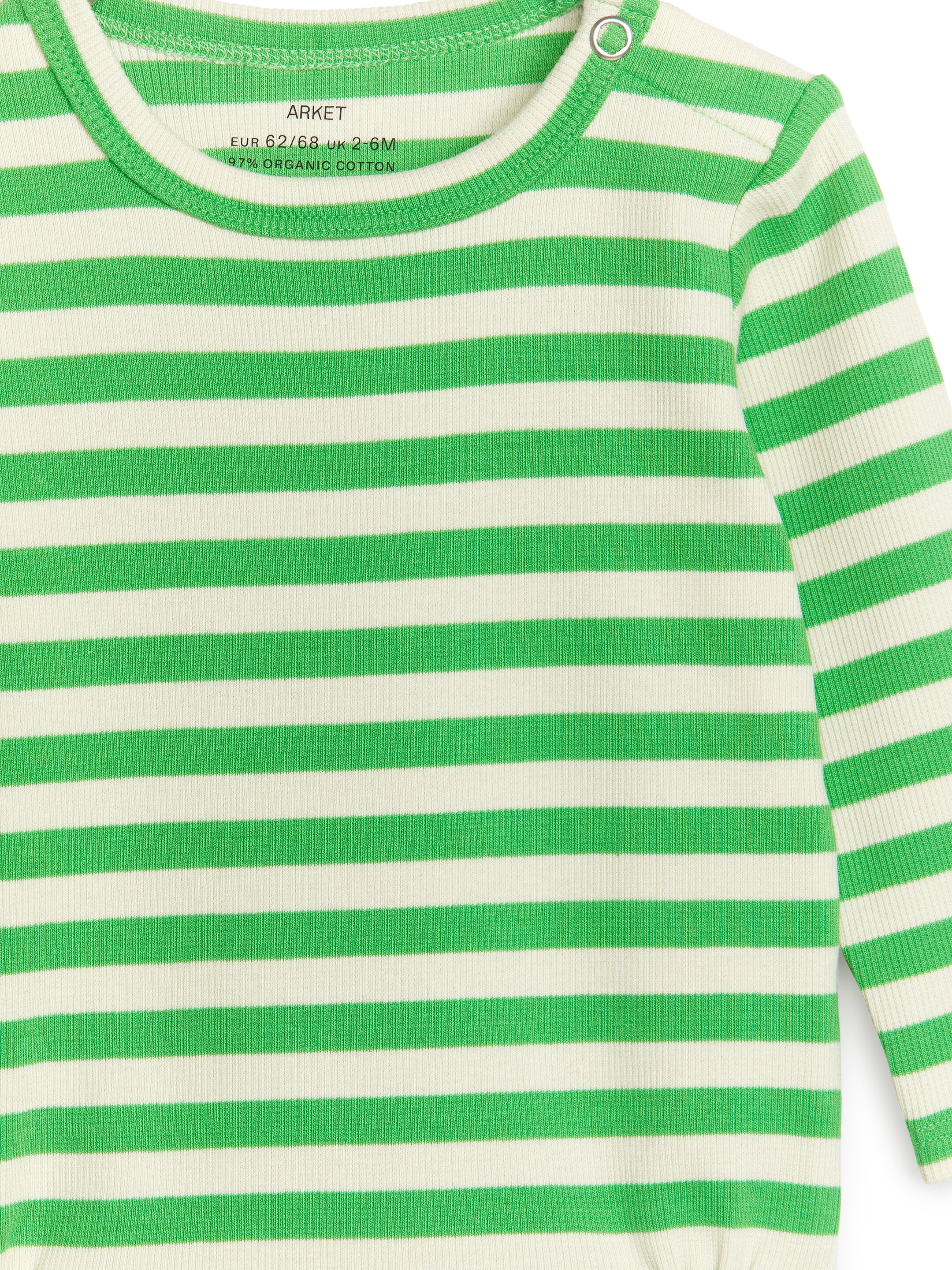Agrandir l'image: Body à manches longues côtelé - Blanc/vert - ENFANT | H&M CH 3