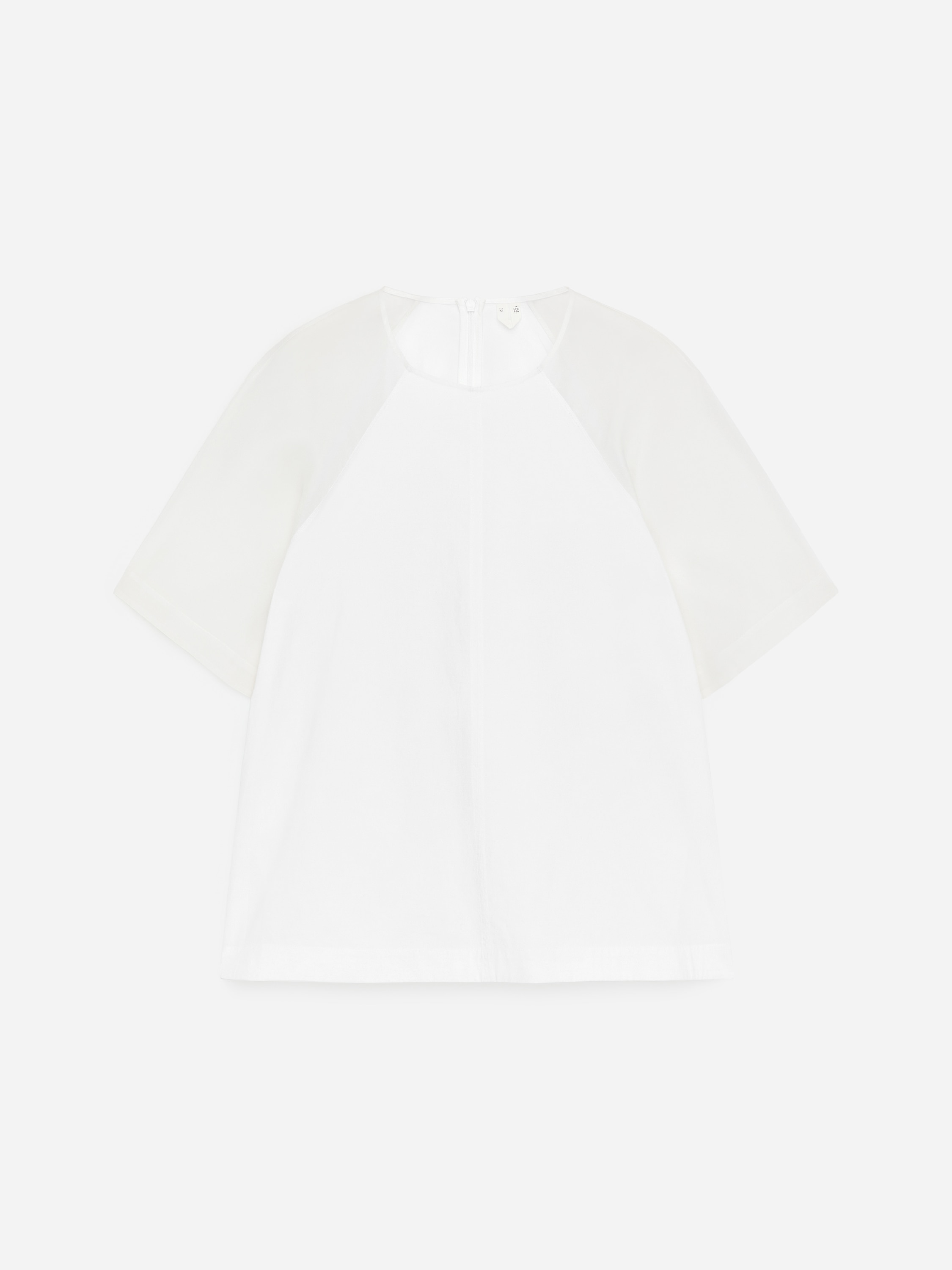 Topp i bomull og silke - Hvit/Svart