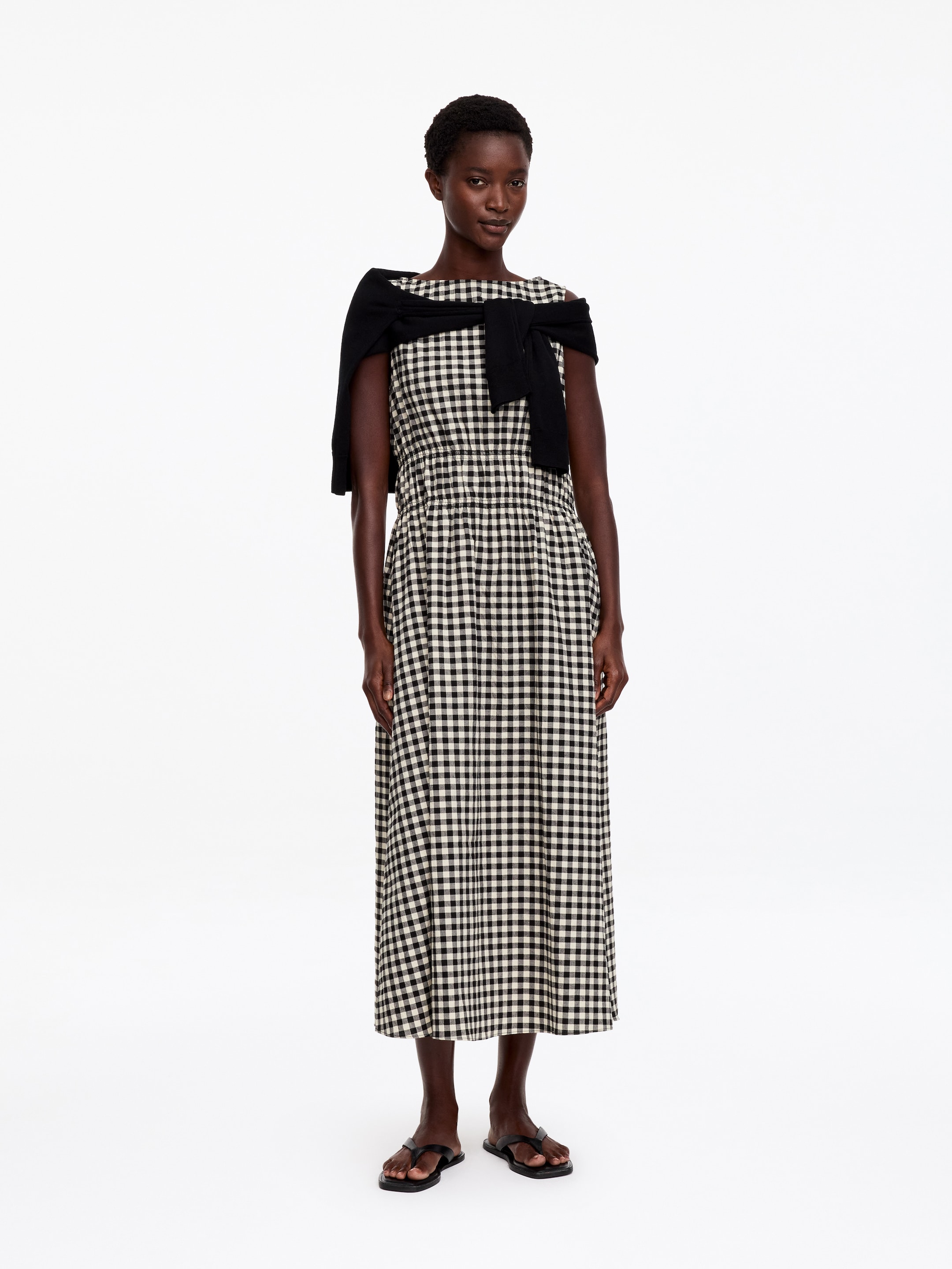 Seersucker Dress - White/Black - Slim fit - women - StillMedia/Lookbook - 9