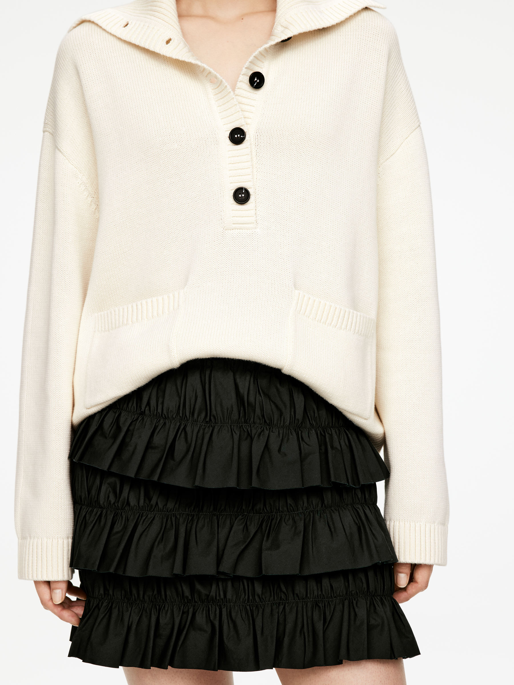 Frill Mini Skirt - Black - Slim fit - Women - StillMedia/Lookbook - 6