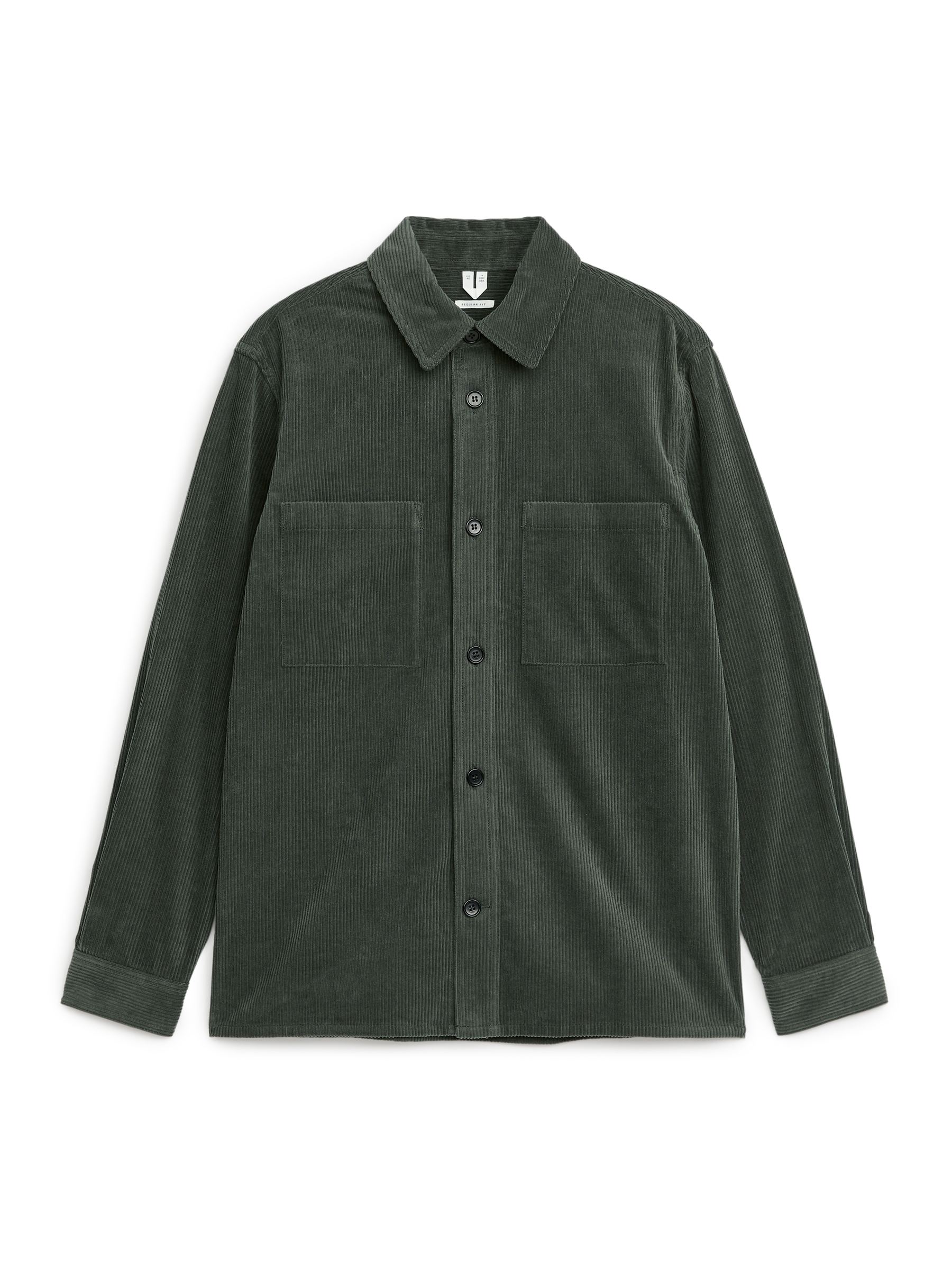 Sobrecamisa de pana - Verde caqui oscuro - Corte estándar - Men - StillMedia/DescriptiveStillLife - 1