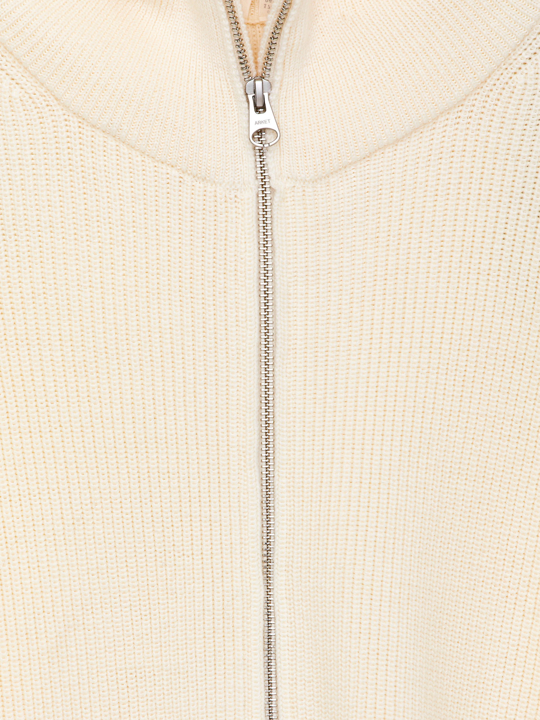 Cardigan zippé en laine et coton - Blanc cassé - Regular fit - Femme - StillMedia/DescriptiveDetail - 2