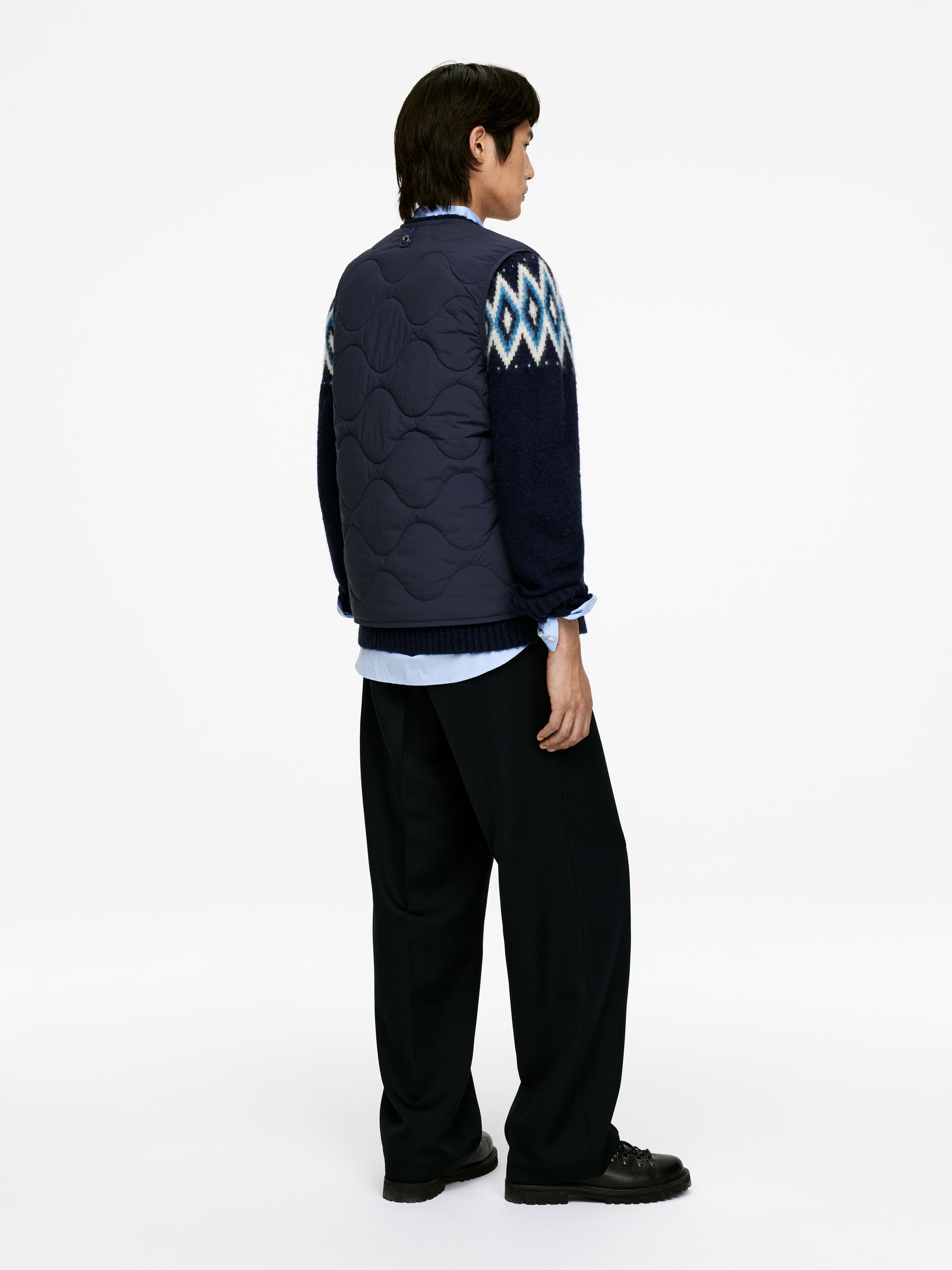 2-in-1 Quilted Liner Vest - Dark Blue - Regular fit - Men - StillMedia/Lookbook - 36