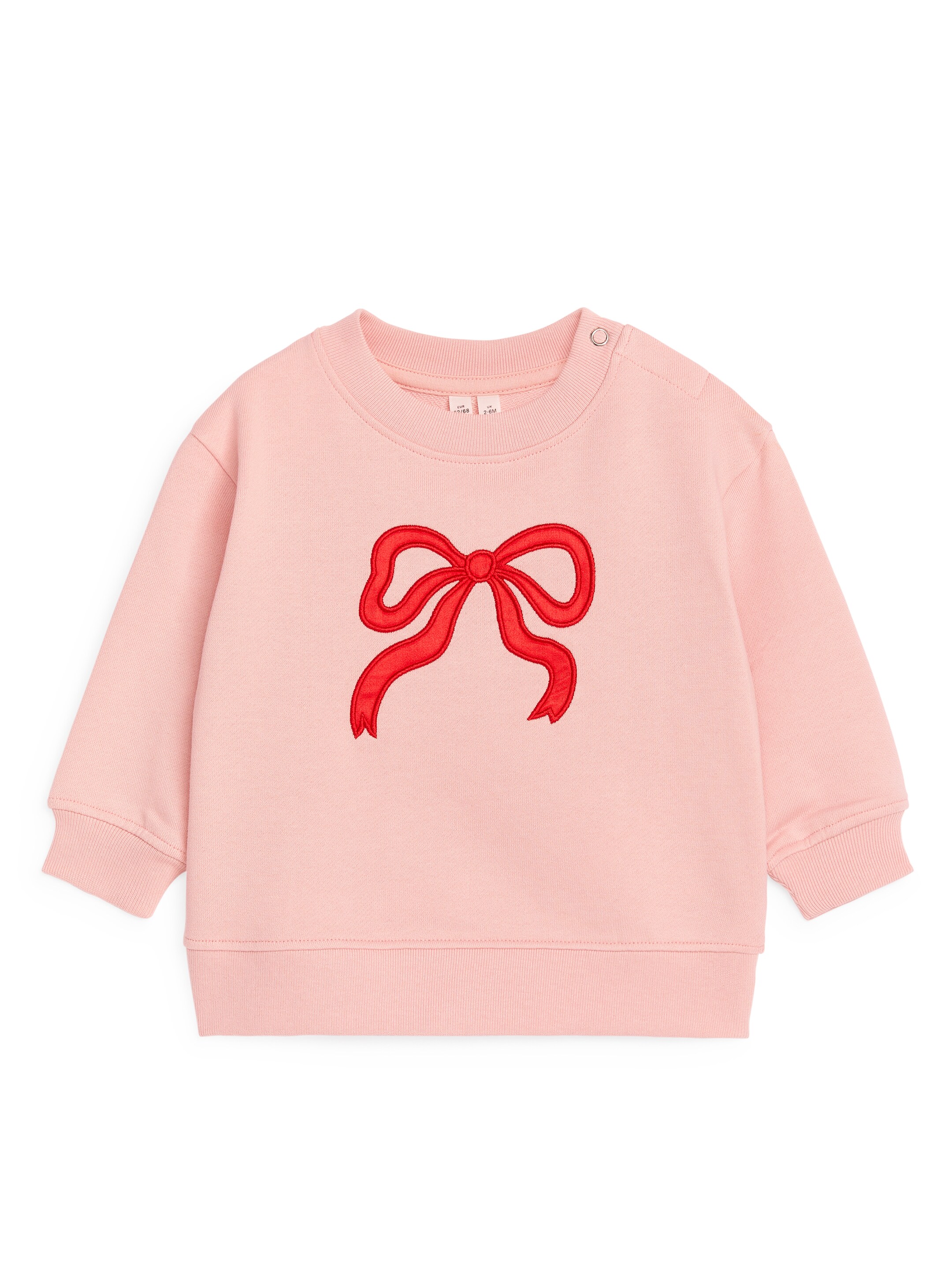 View larger image: Embroidered Cotton Sweatshirt - Pink - Kids | H&M GB 1