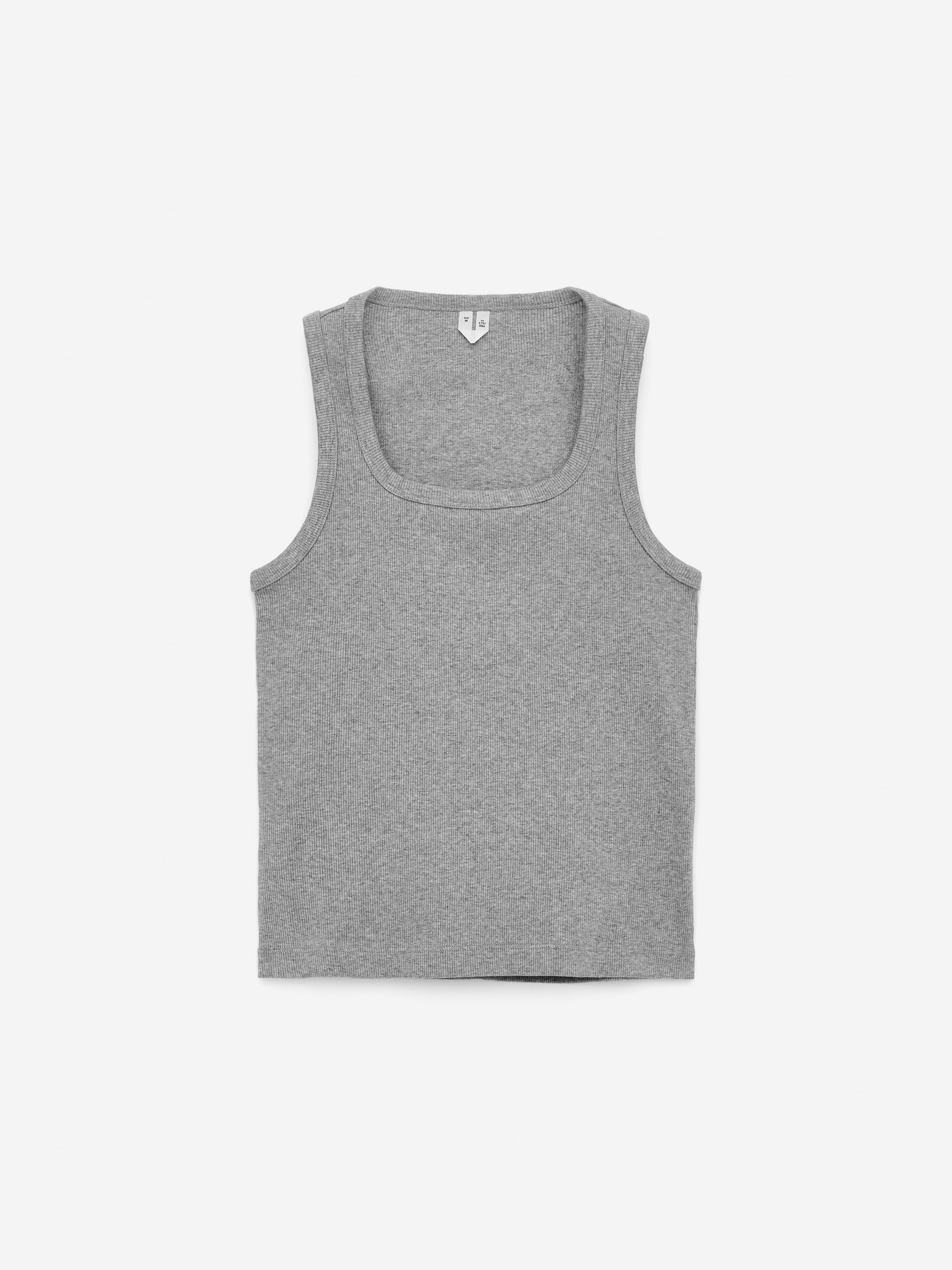 Ribbed Tank Top - Grey Melange - Slim fit - Women - StillMedia/DescriptiveStillLife - 1