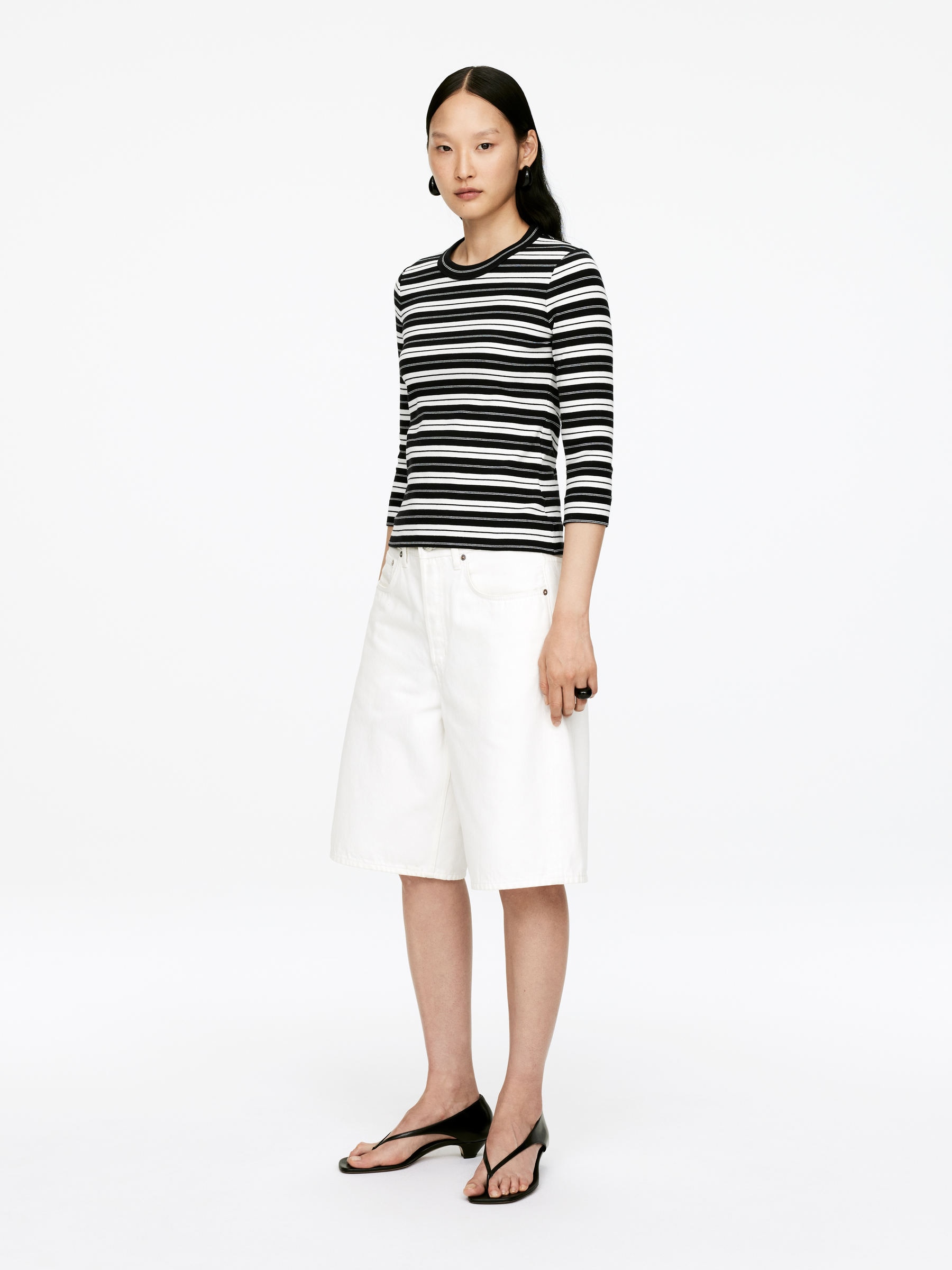 Rib Top - Black/White - Slim fit - Women - StillMedia/Lookbook - 5