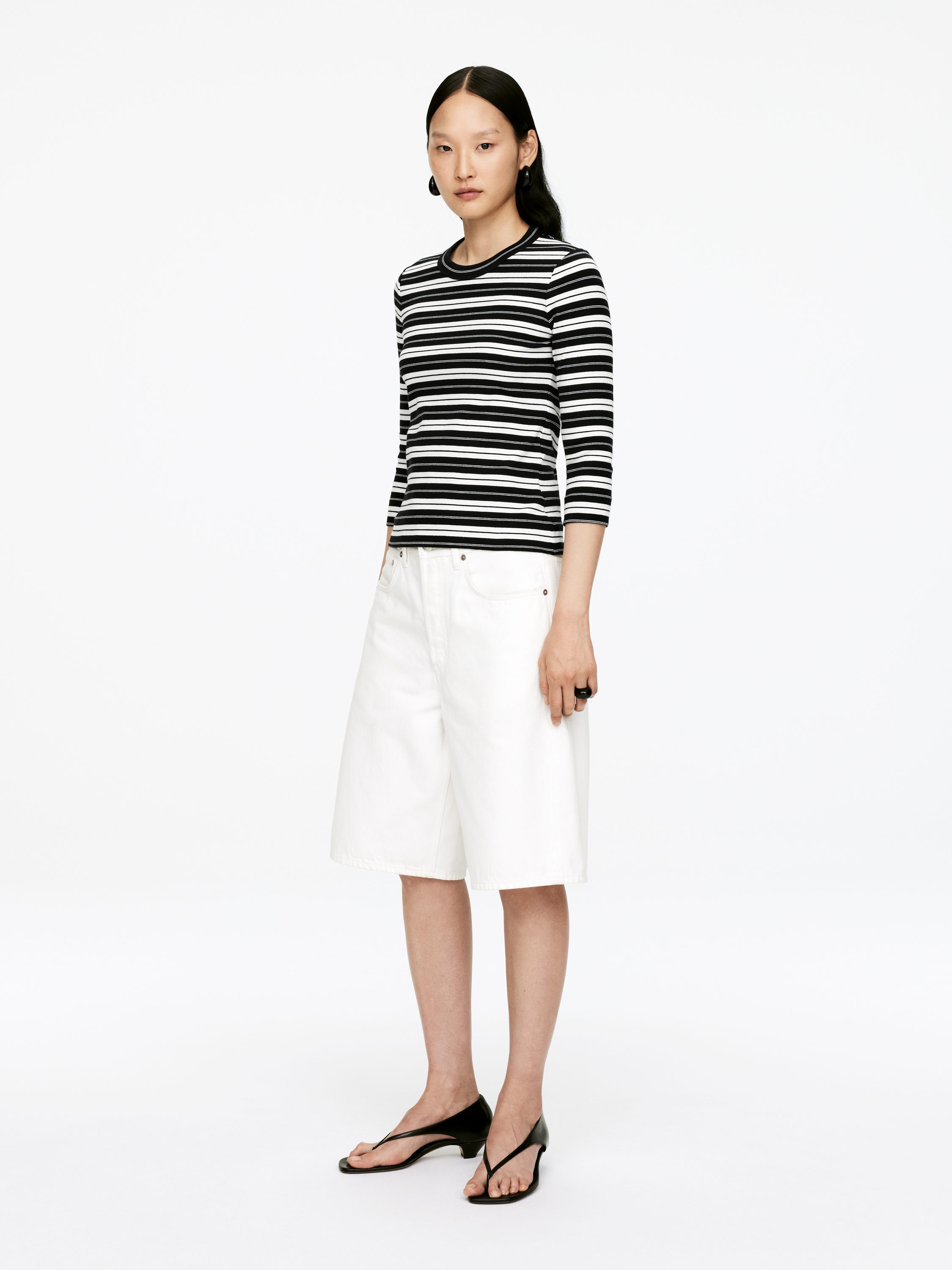 Rib Top - Black/White - Slim fit - Women - StillMedia/Lookbook - 5