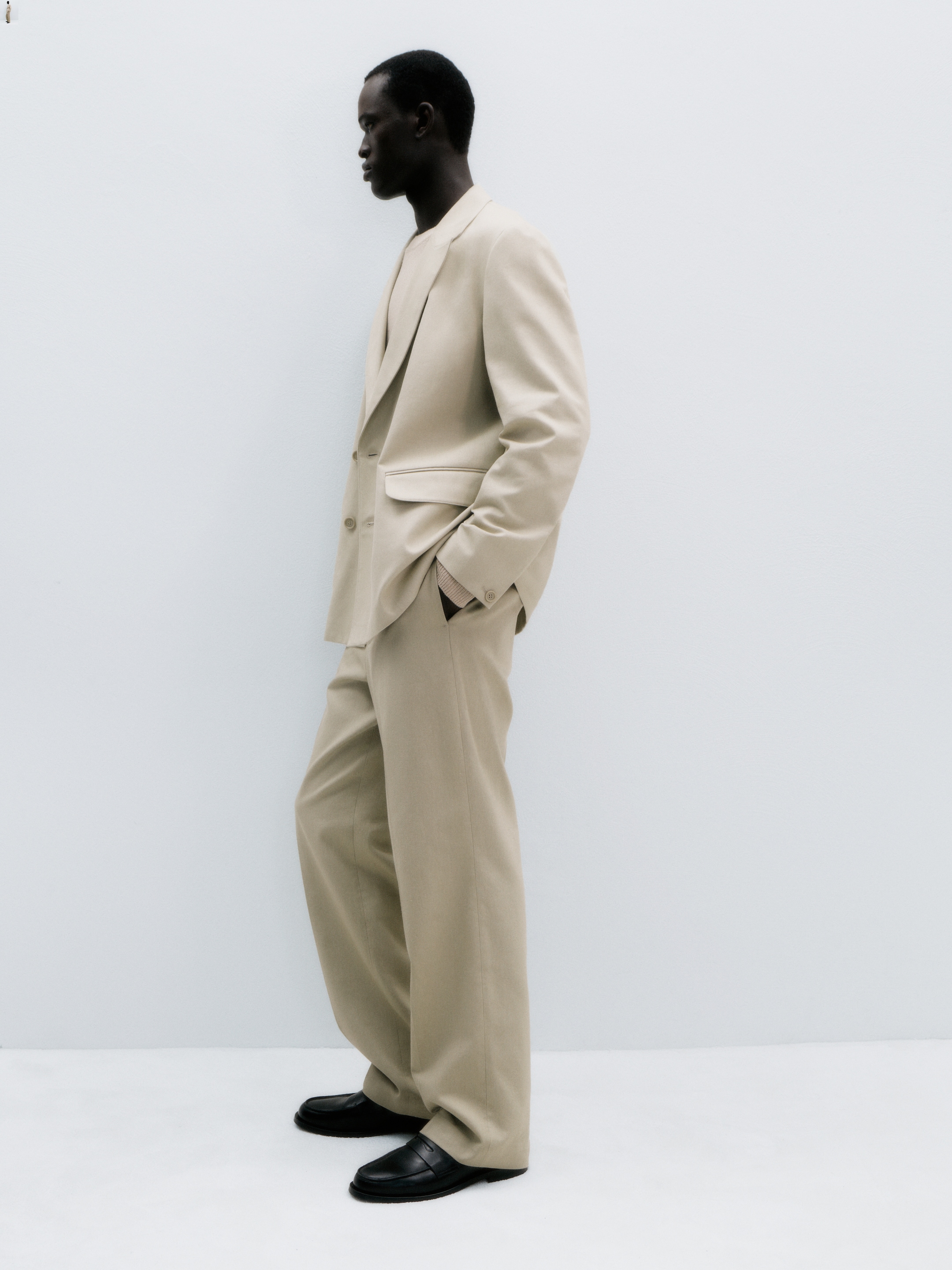 Dubbelknäppt kavaj - Ljus mullvad - Relaxed fit - Men - StillMedia/Environmental - 1