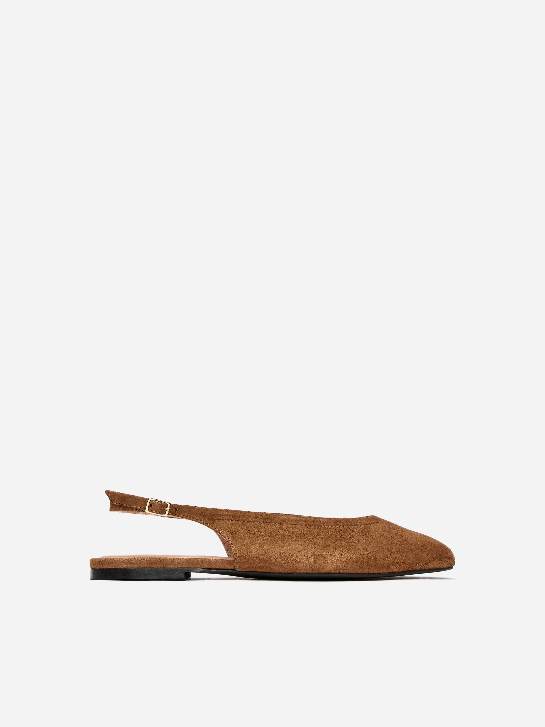 Suede slingback flats-#68513C-18953