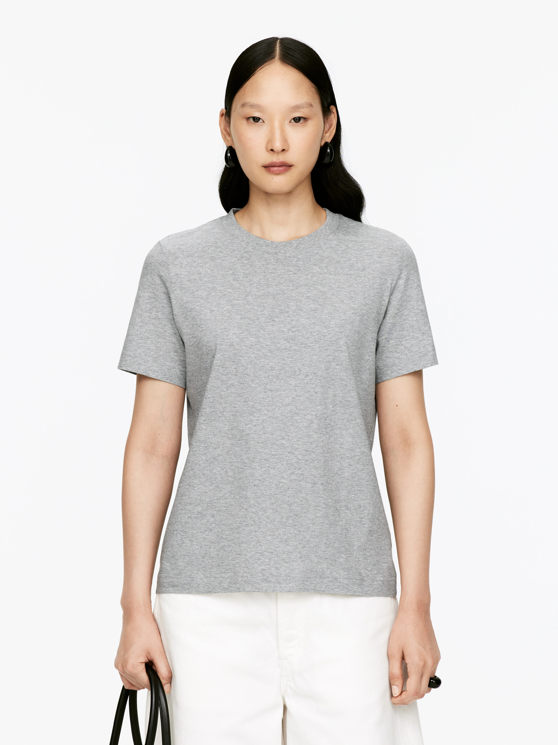 LILY Signature T-Shirt - Grey Melange - Regular fit - Women - StillMedia/Lookbook - 37