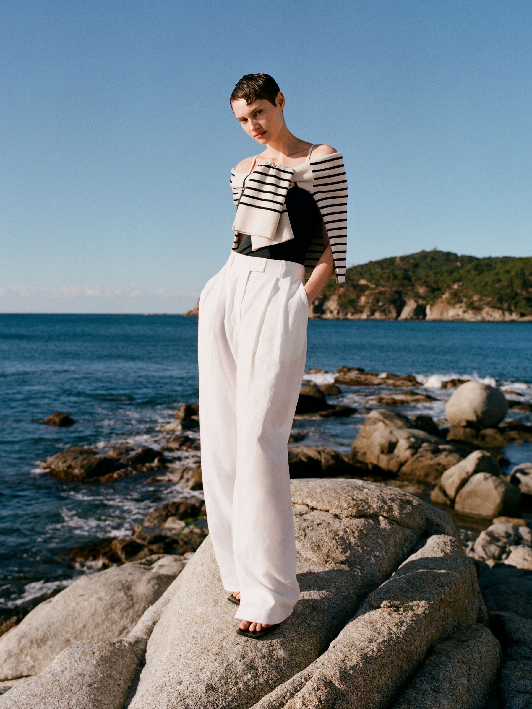 Pantaloni sartoriali in lino - Bianco - Regular fit - Women - StillMedia/Environmental - 1