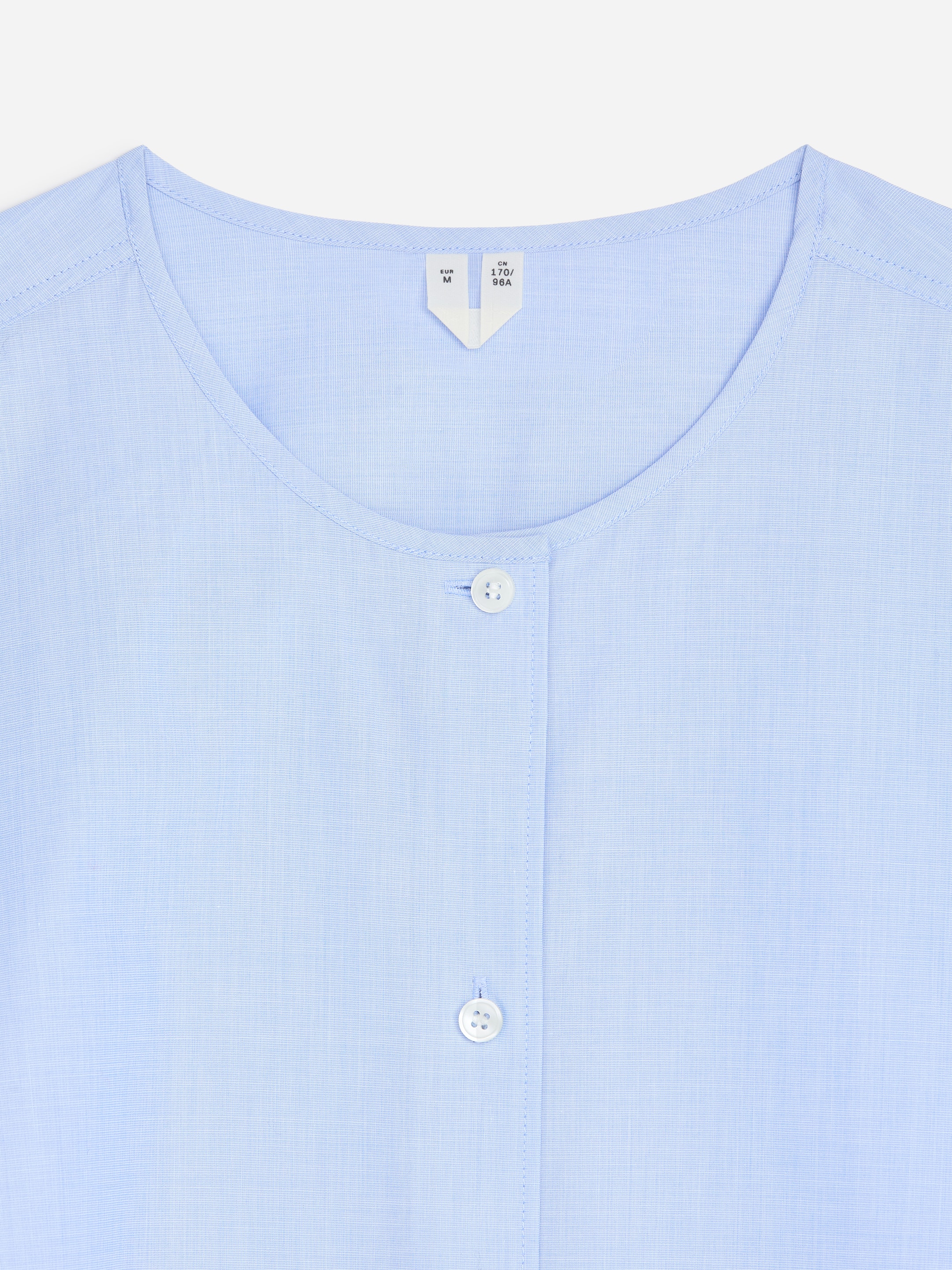 Bluse aus Pima-Baumwolle mit Schleife - Hellblau - Regular Fit - Women - StillMedia/DescriptiveDetail - 2