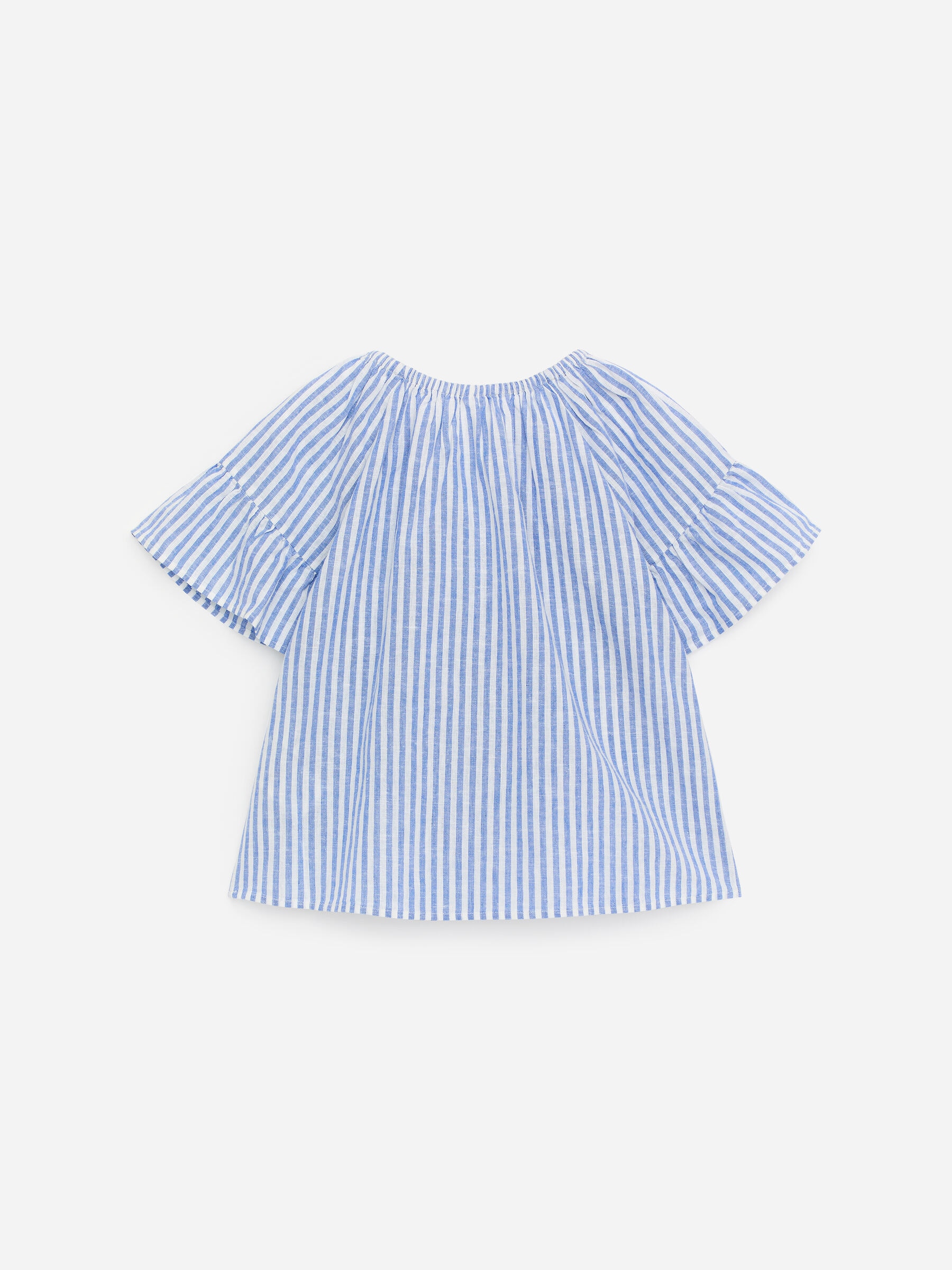 Cotton-Linen Top - White/Blue - Relaxed fit - Children - StillMedia/DescriptiveStillLife - 3