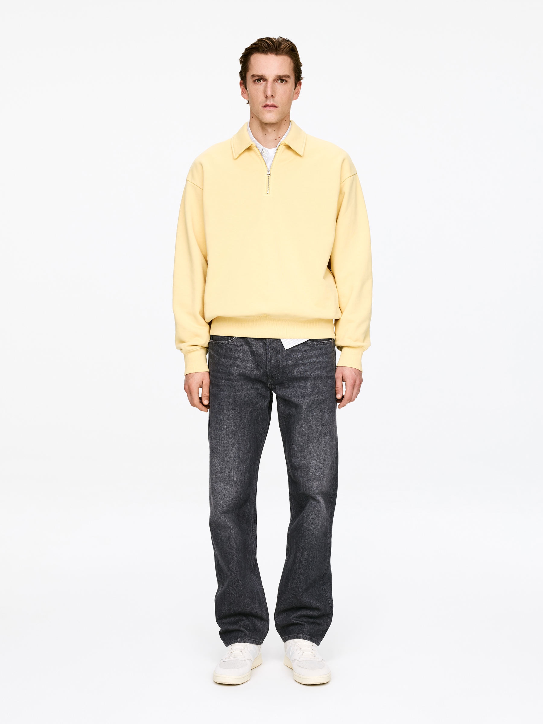 OCEAN Loose Straight Jeans-#706C6F-17681