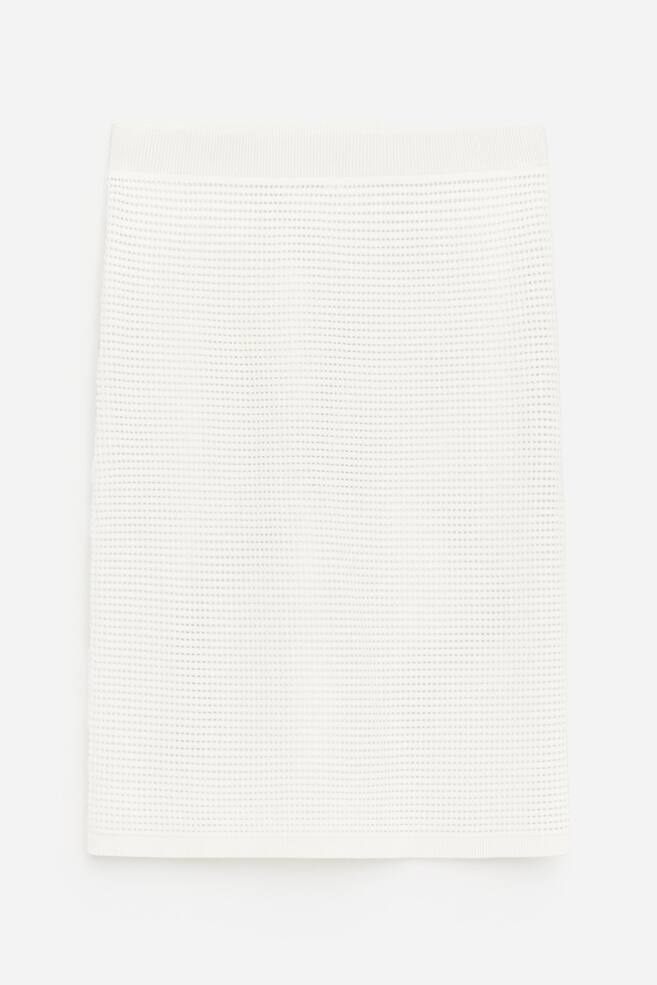 Gonna in maglia a tubino - Bianco - 1