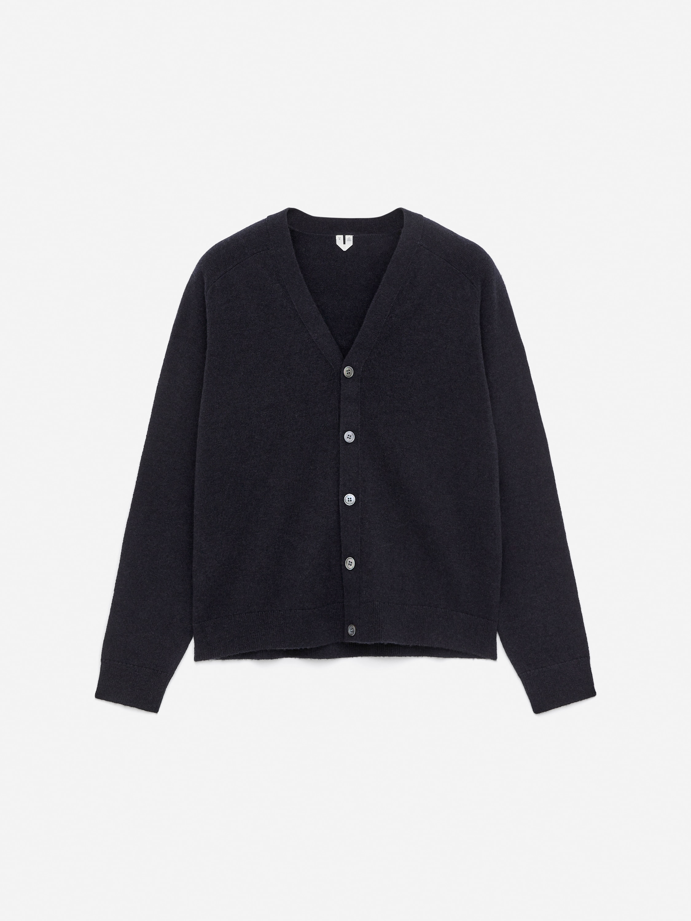 Cardigan con scollo a V in lana di agnello - Blu scuro