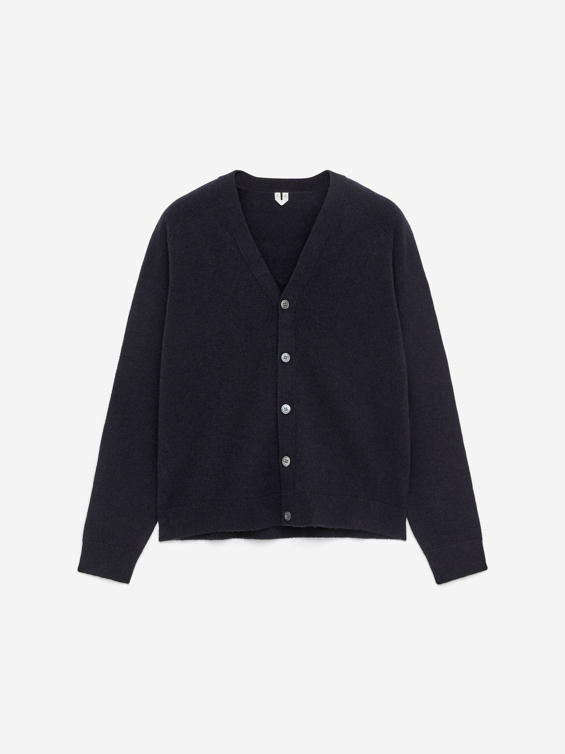 Lambs Wool V-Neck Cardigan-Blue-16329