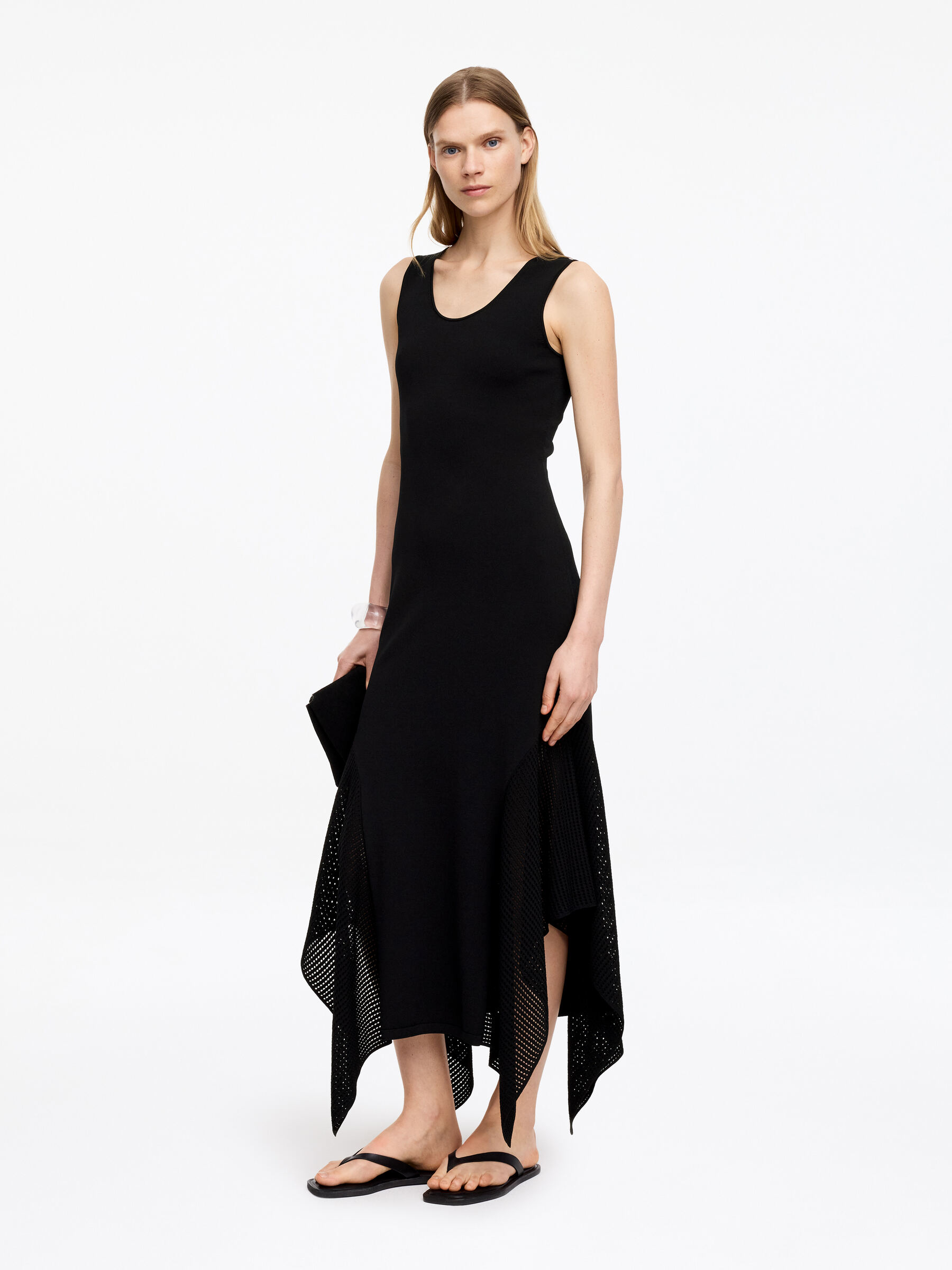 Draped Knit Dress - Black - Slim fit - Women - StillMedia/Lookbook - 5