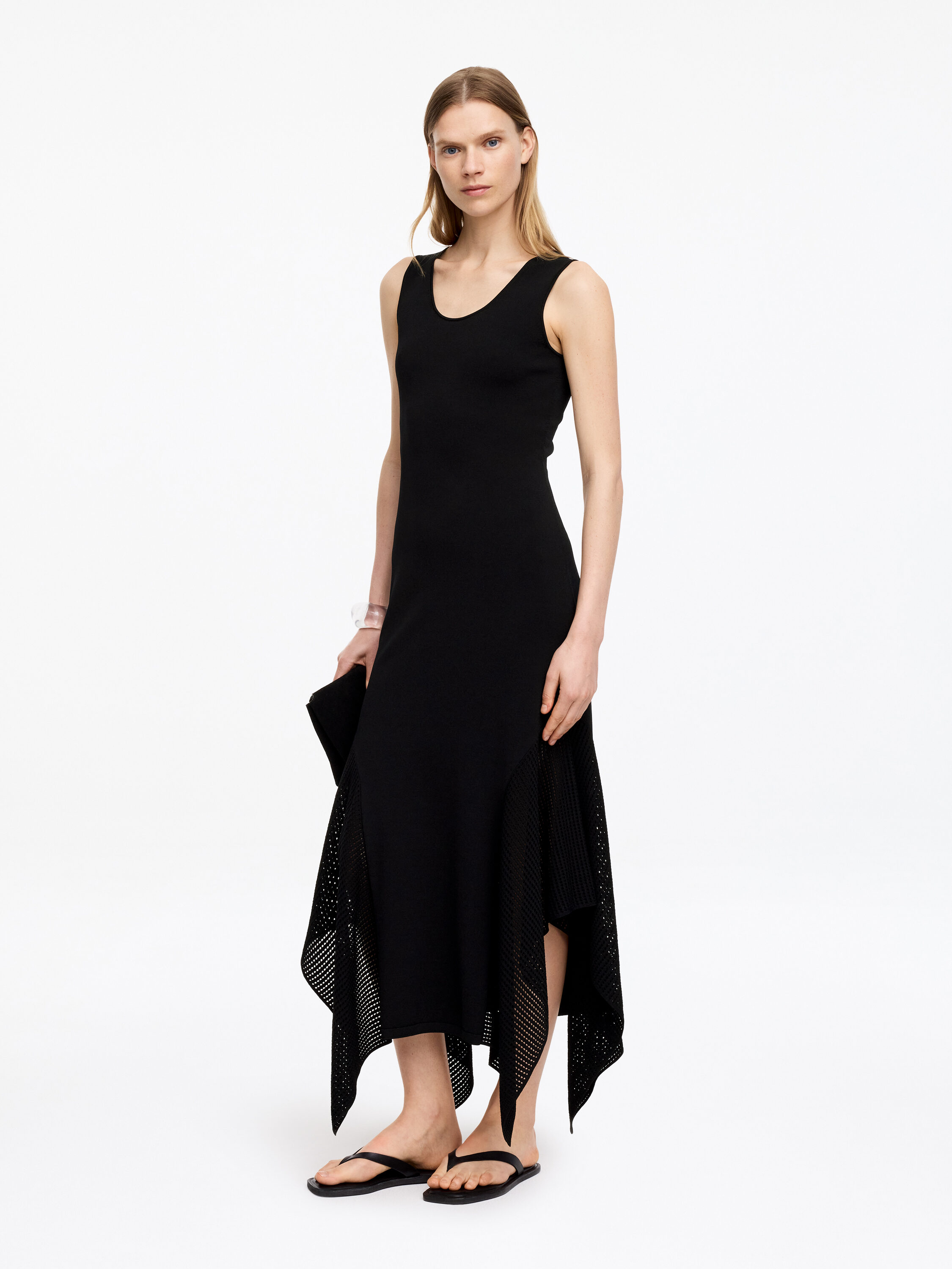 Draped Knit Dress – Black – Women – ARKET DK