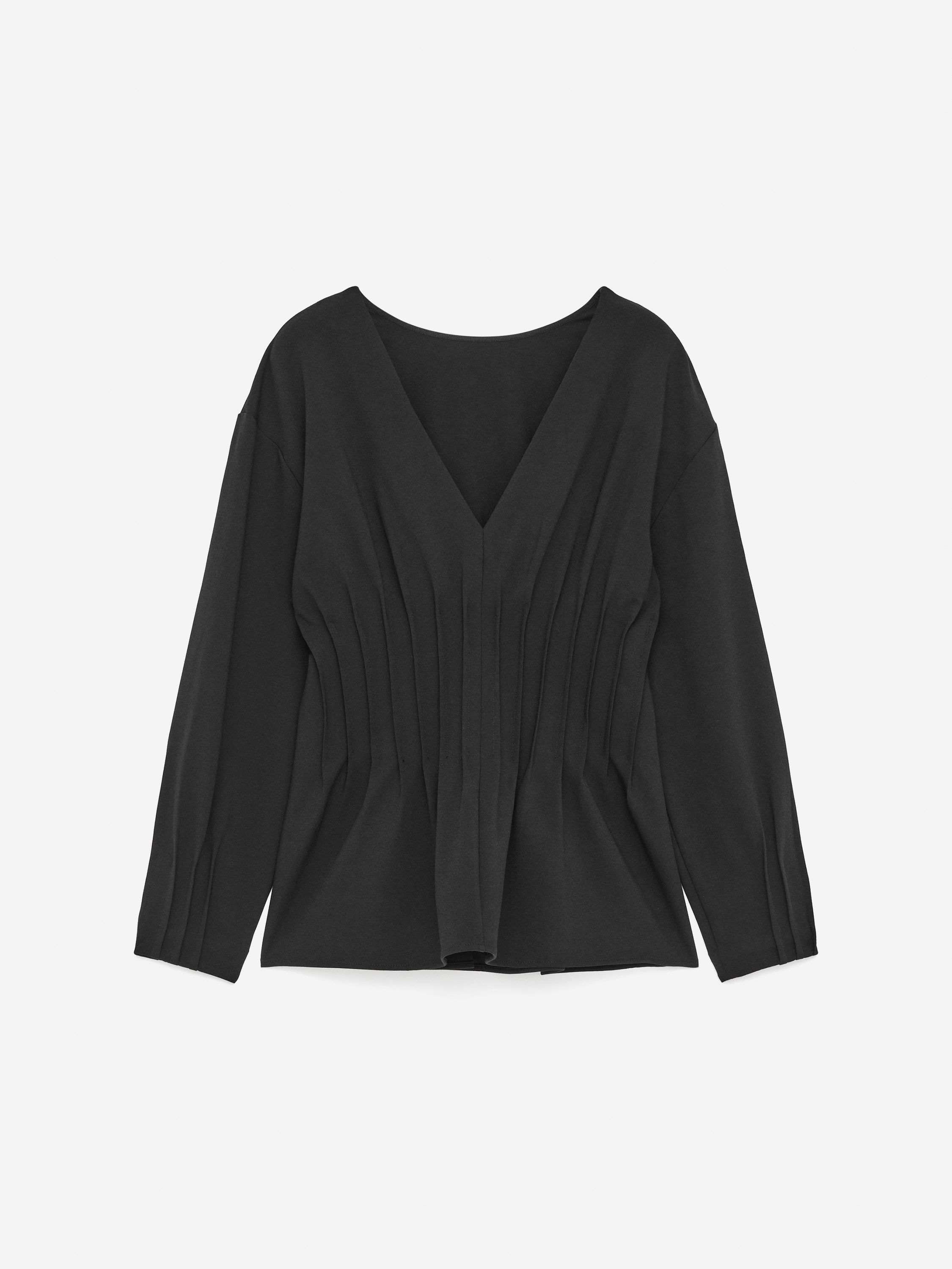 Pleated Top - Black - Slim fit - Women - StillMedia/DescriptiveStillLife - 2
