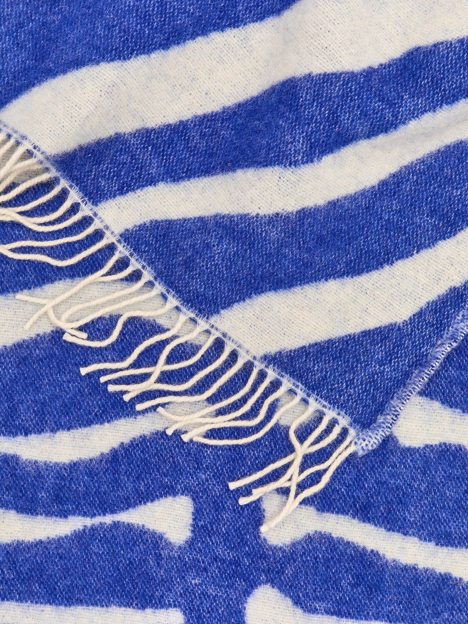 Вълнено одеяло Klippan - Ярко синьо/Екрю - 3