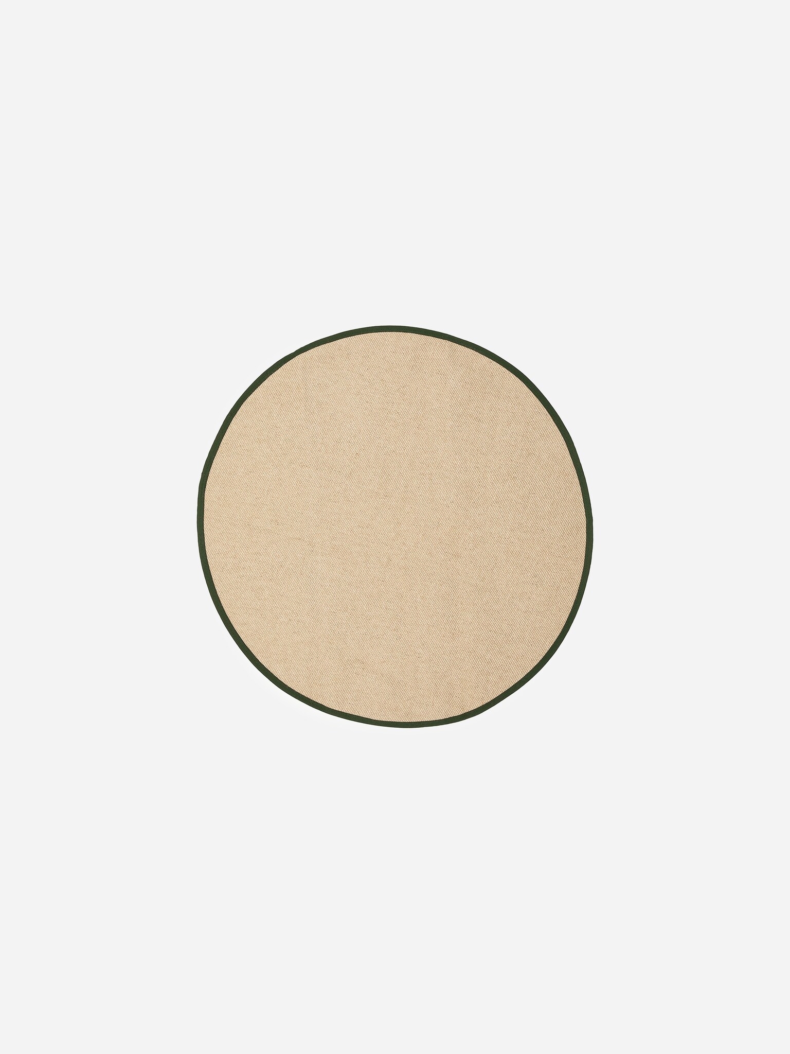 Kulatý koberec z juty a bavlny - Béžová/Tmavě zelená