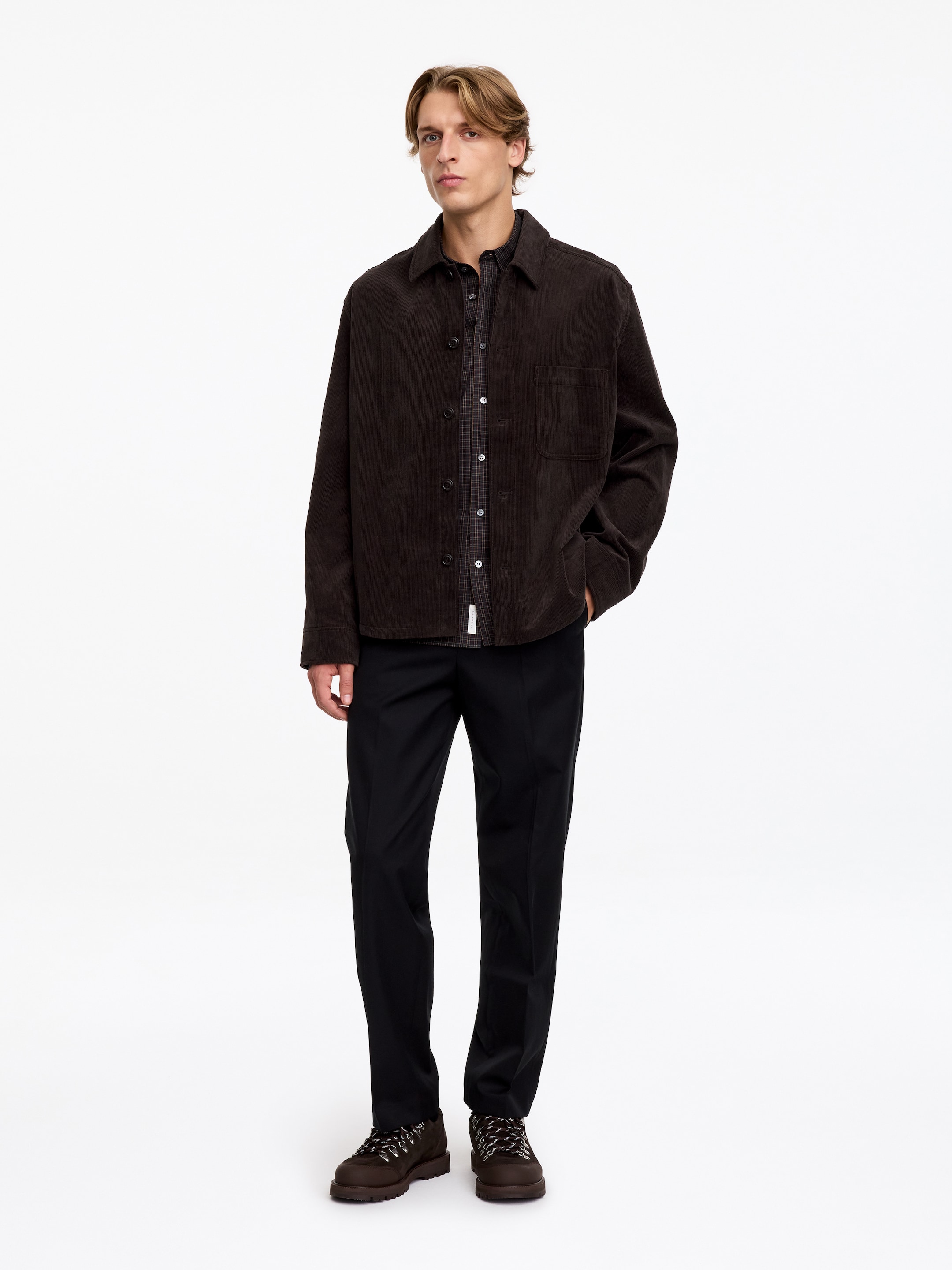 Needlecord Overshirt-Brown-20495