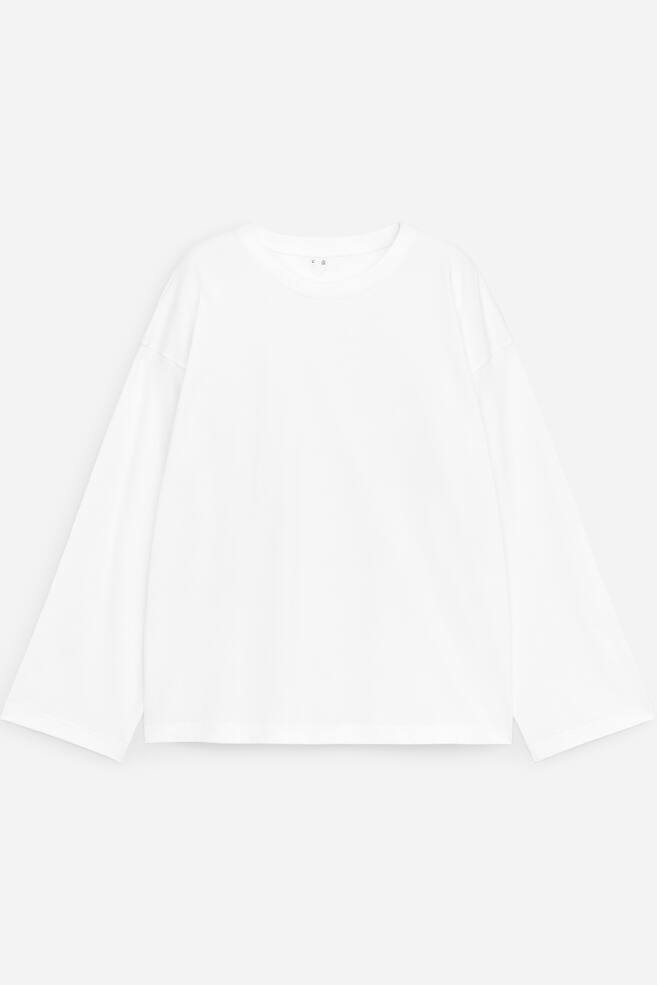 Lockeres Langarmshirt - Weiß/Dunkelblau/Weiß/mehrfarbig - 1