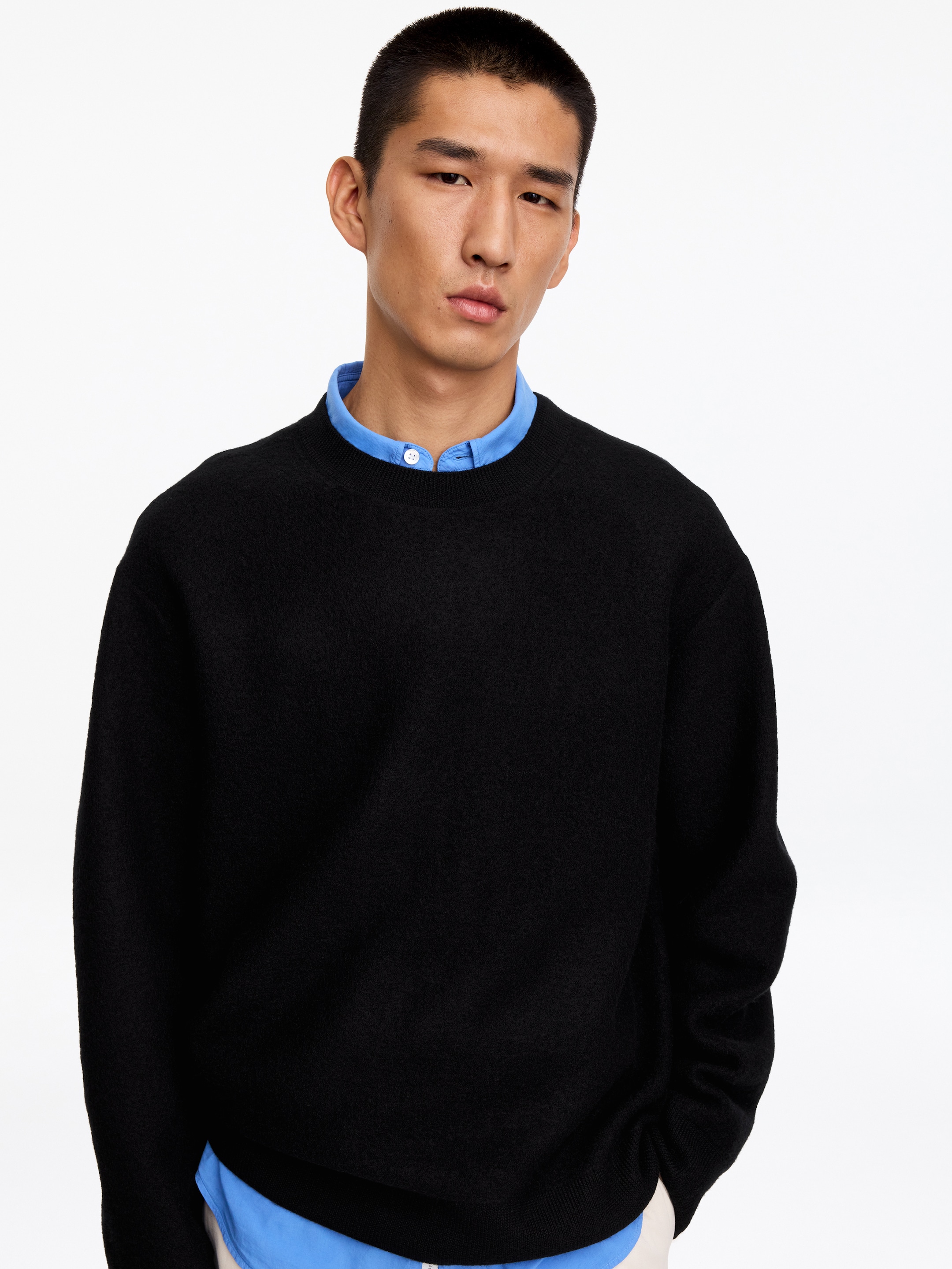 Boiled-Wool Jumper - Black - Regular fit - men - StillMedia/Lookbook - 8