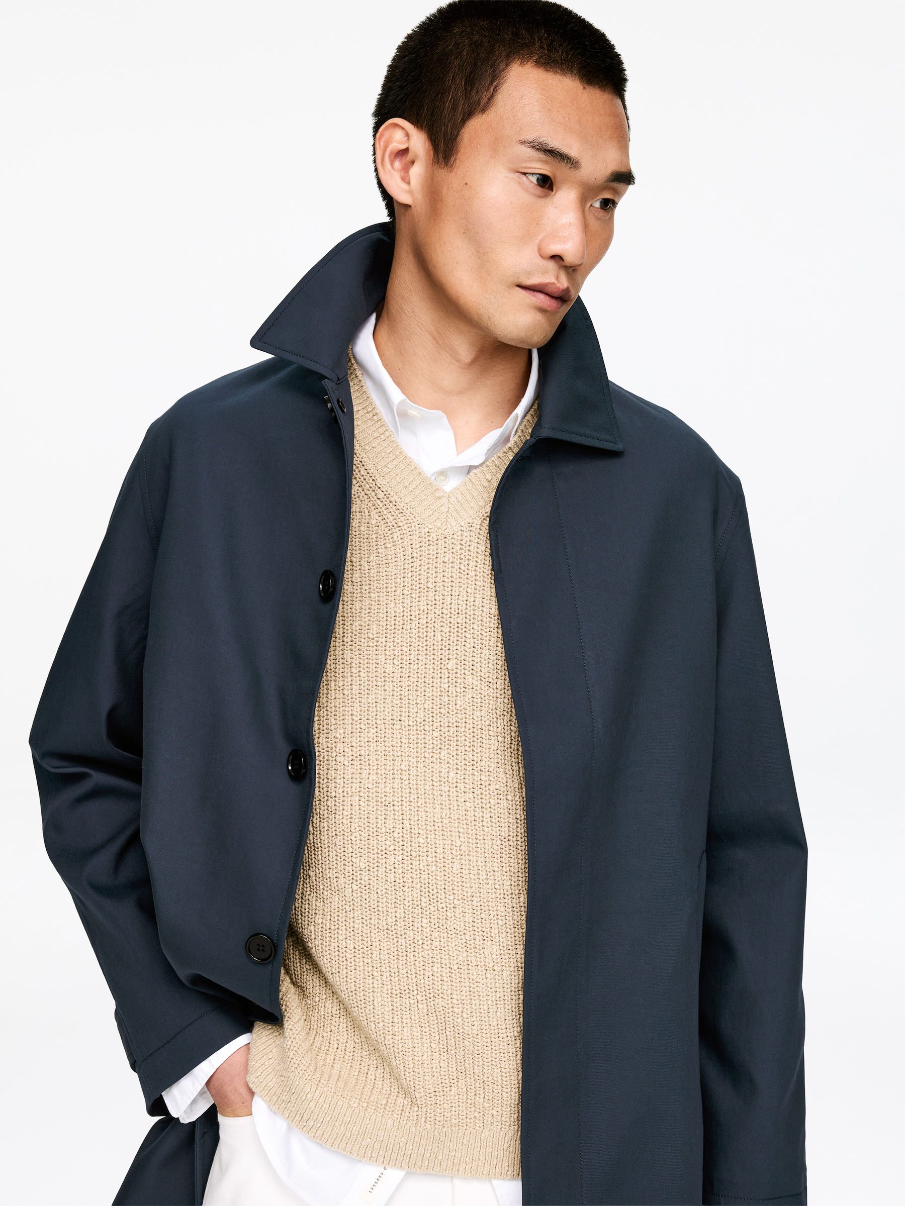 Relaxed Cotton Car Coat - Dark Blue - Relaxed fit - Men - StillMedia/Lookbook - 6