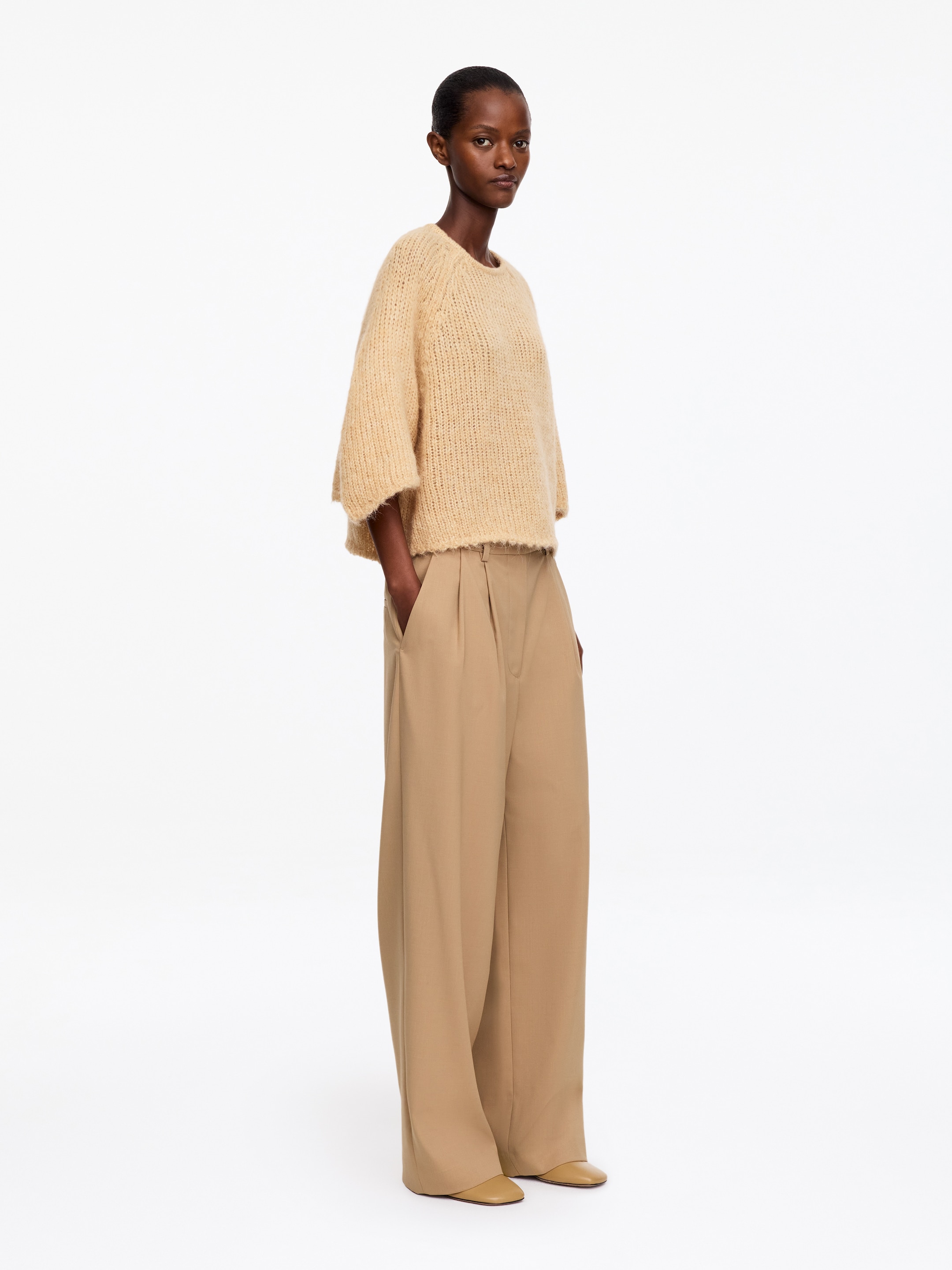 Raglan-Pullover aus Wolle und Alpakawolle - Beige - Loose Fit - women - StillMedia/Lookbook - 4