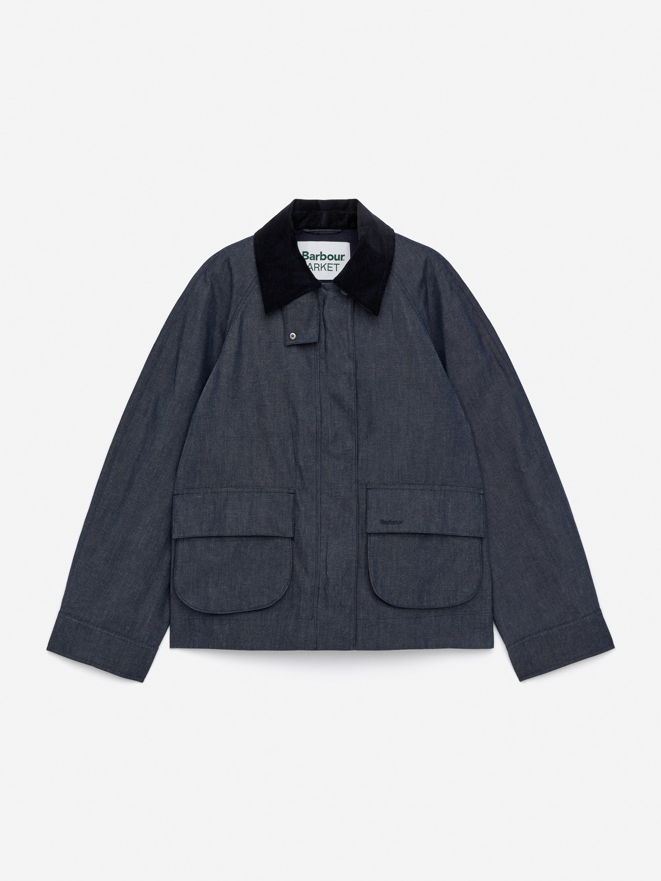 ARKET and Barbour Dry-Waxed Denim Jacket-#4C5A71-17240
