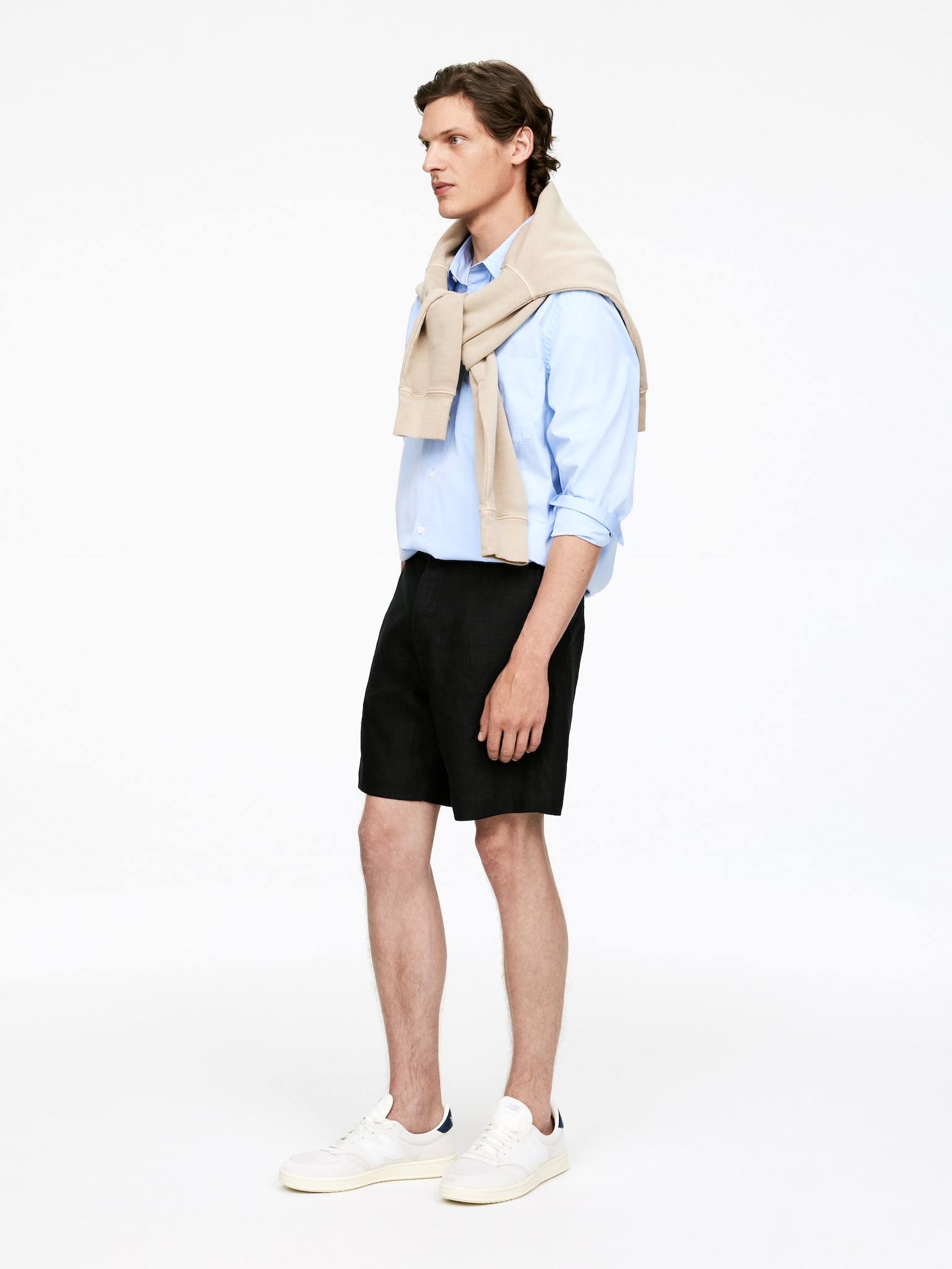 Short en lin - Noir/Taupe - 6