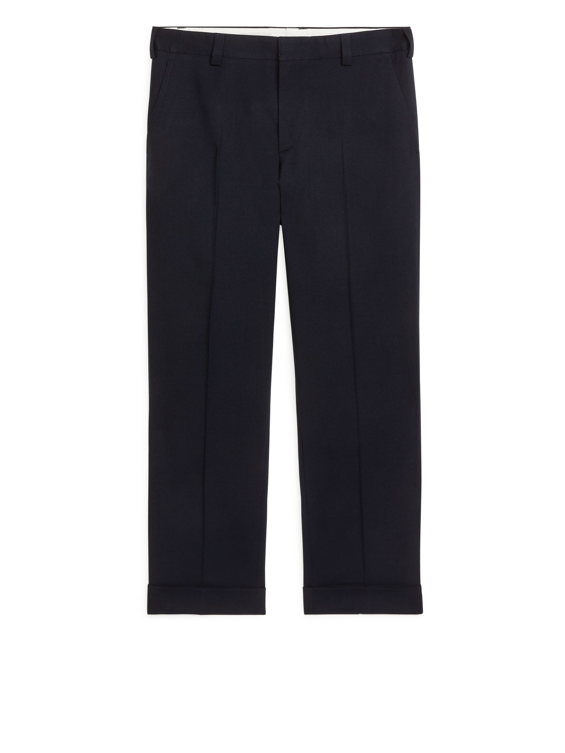 StraightLeg Wool Trousers-#272930-8920