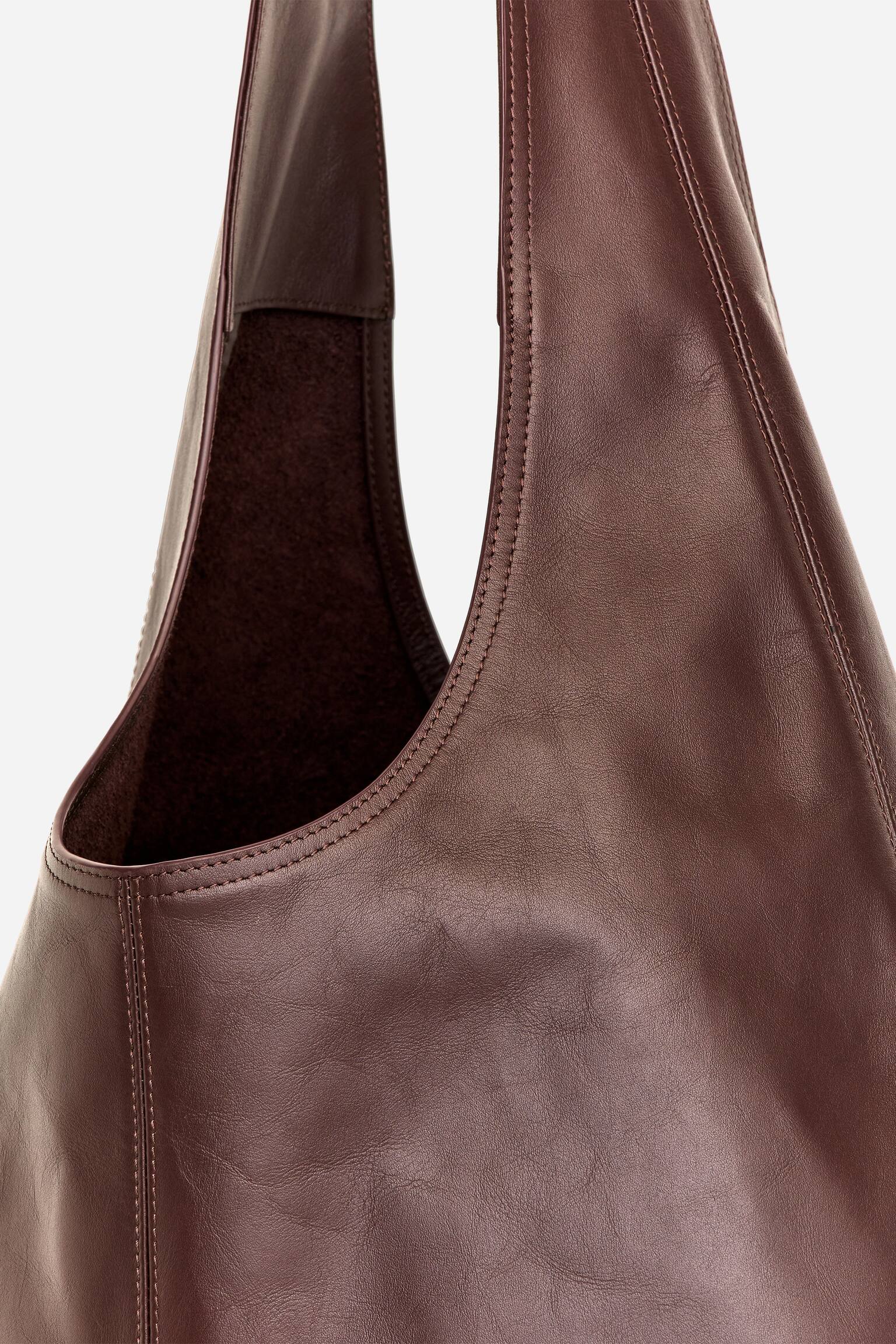 Soepele leren tas - Bruin - 5