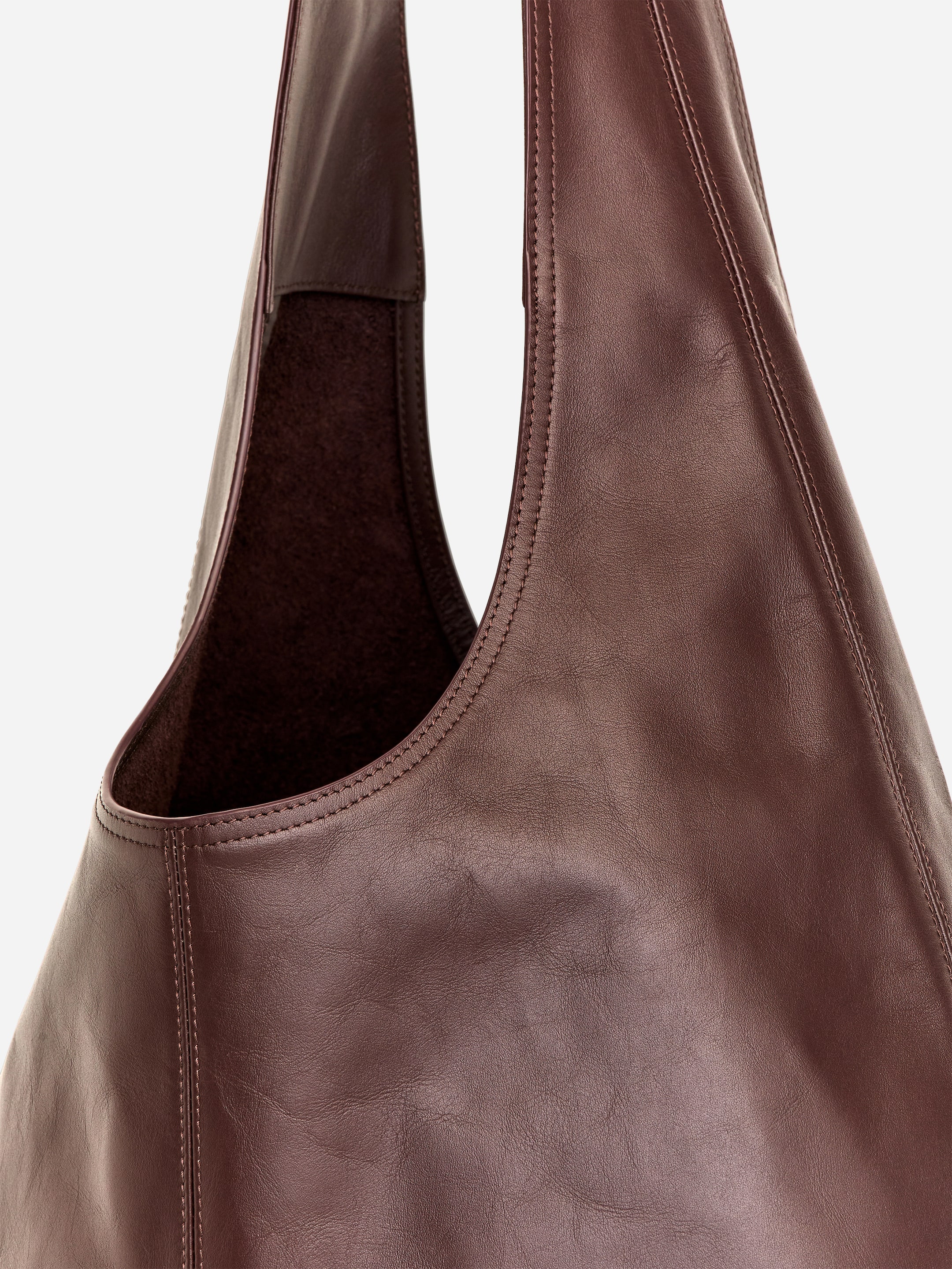 Bolso de piel de aspecto relajado - Marrón - Women - StillMedia/DescriptiveDetail - 3