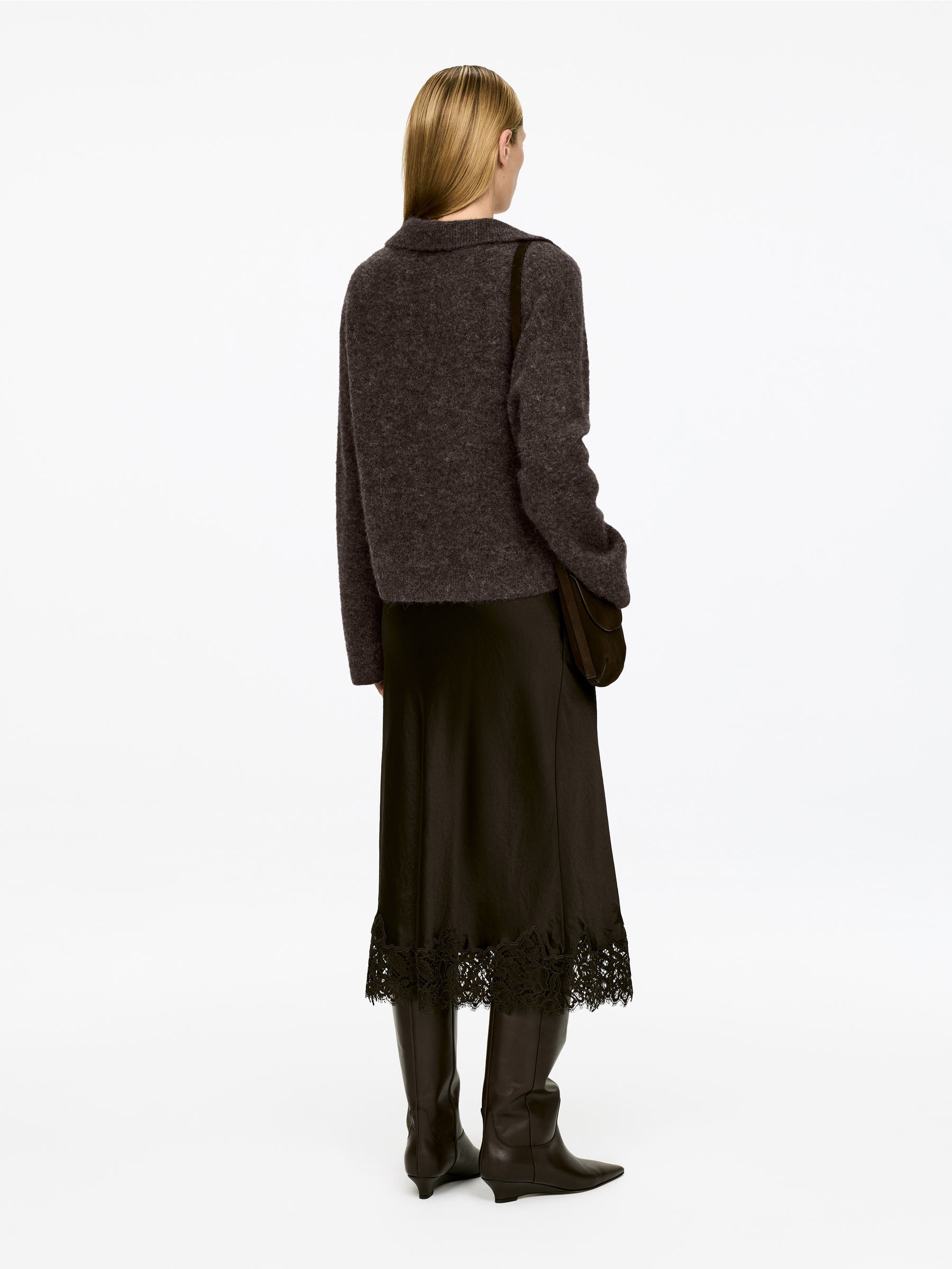 Jersey de mezcla de lana y alpaca - Marrón - Corte holgado - Women - StillMedia/Lookbook - 8